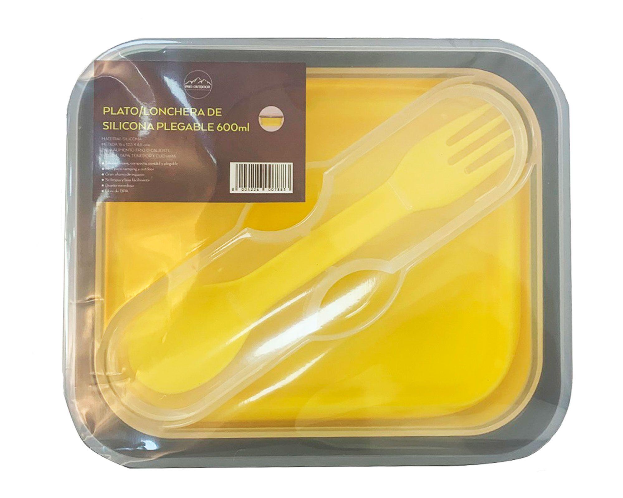 Plato plegable 600 ml amarillo Pro Outdoor-3