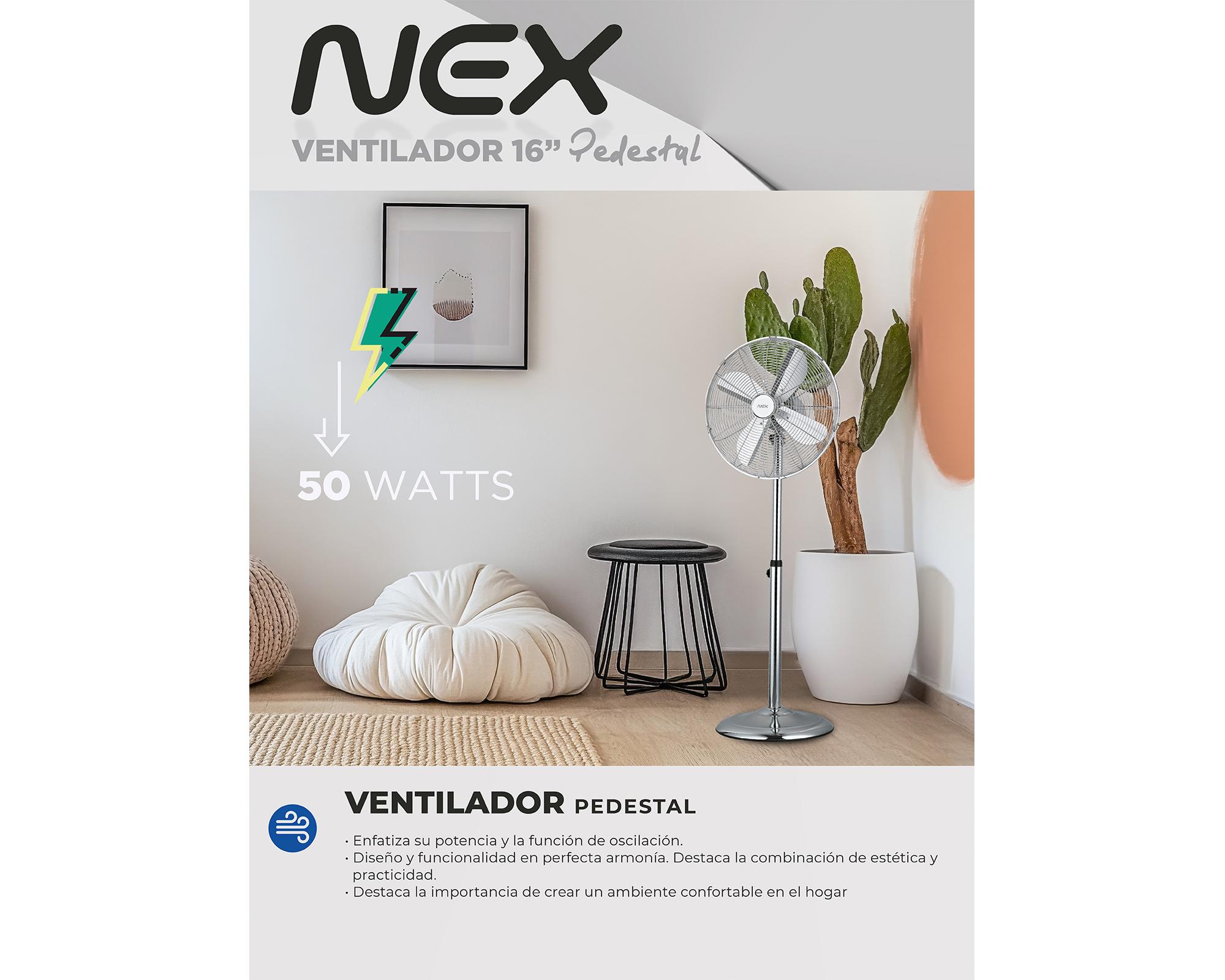 Ventilador pedestal 16'' DCP1620I cromo Nex-3