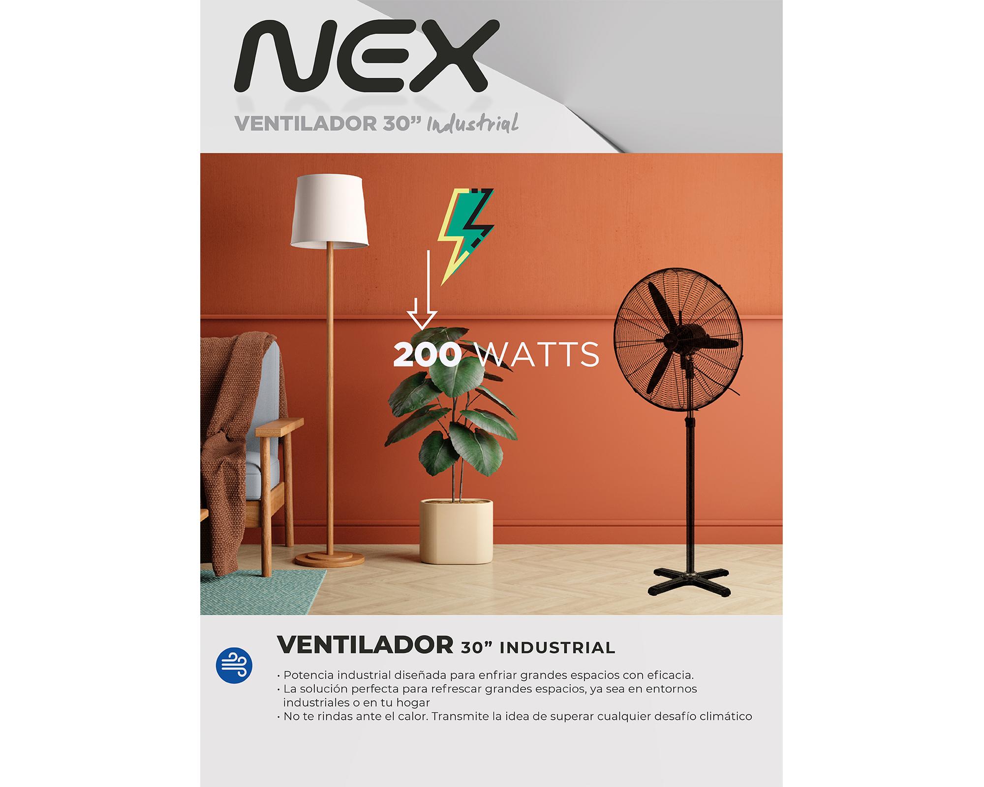 Ventilador industrial 30'' negro Nex-4