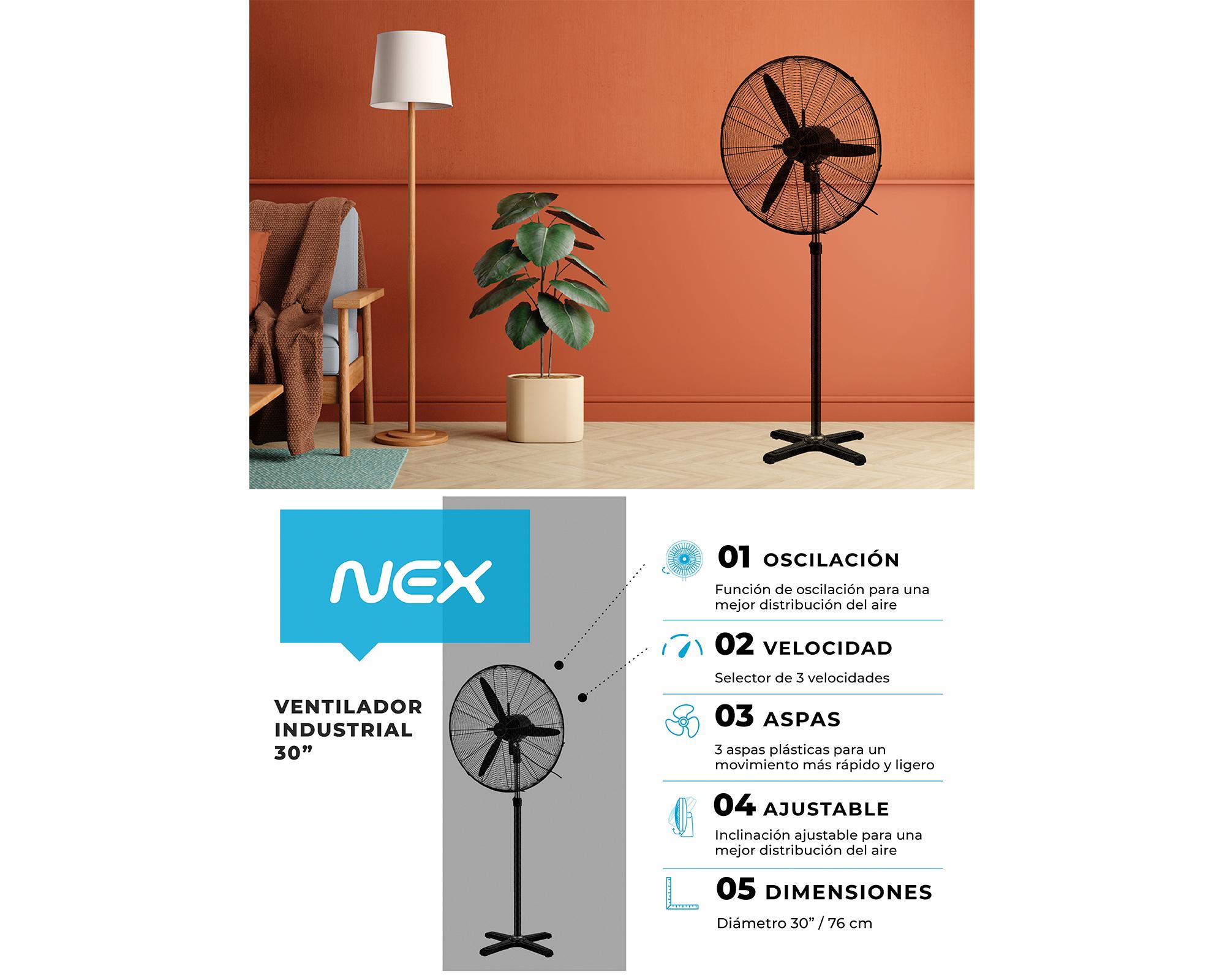 Ventilador industrial 30'' negro Nex-5