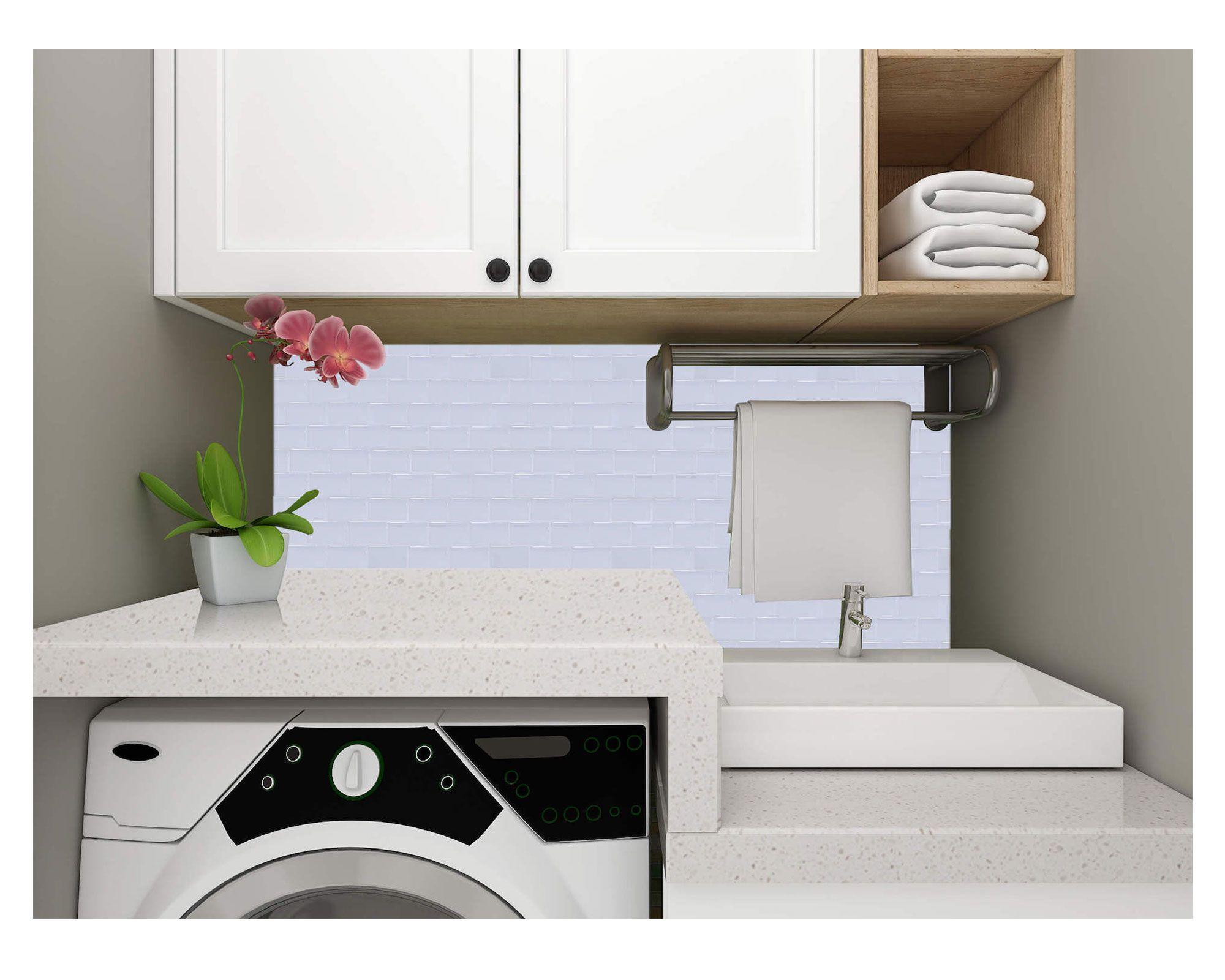 Mosaico autoadhesivo 30x30 cm brick blanco Dekora2-4