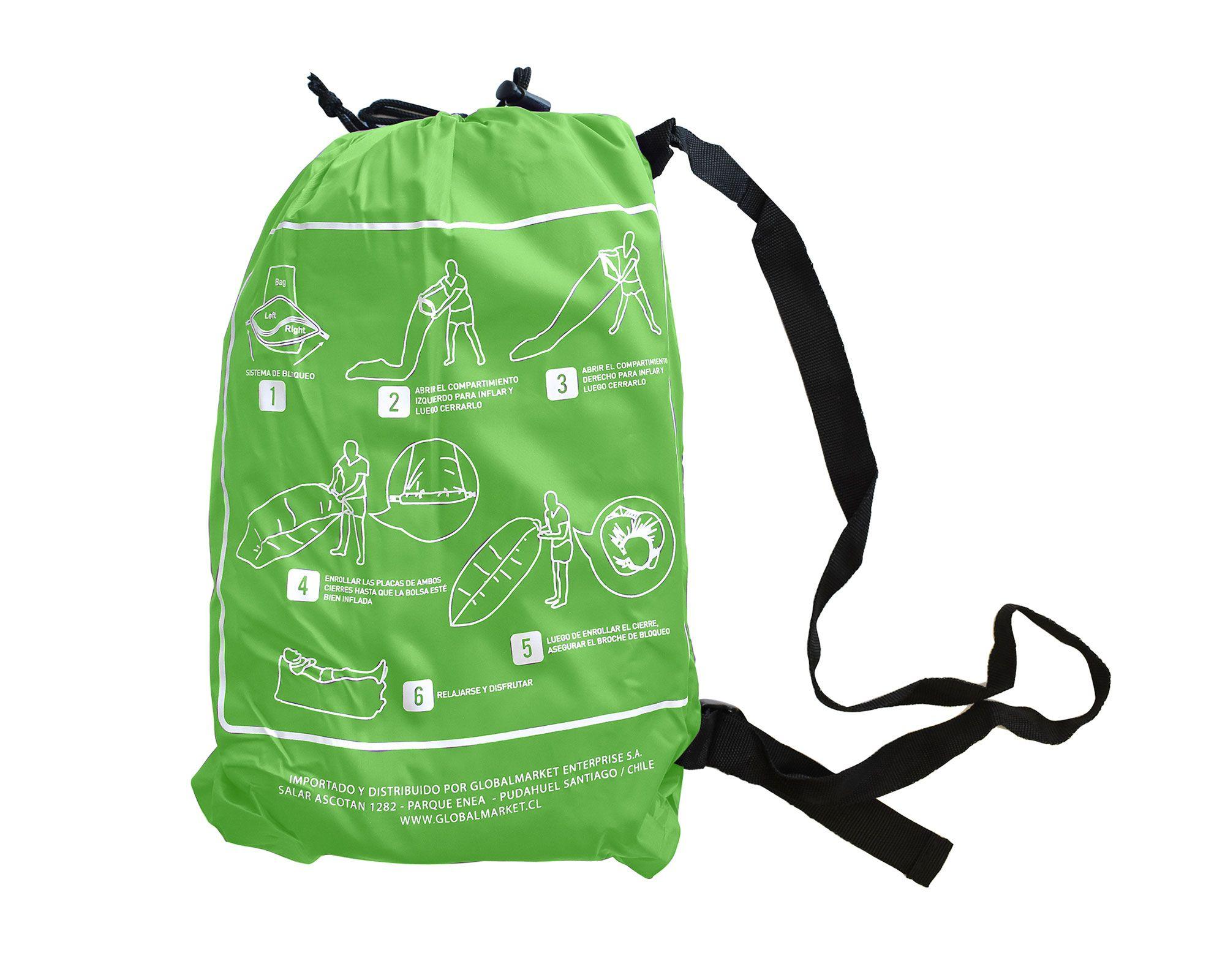 Silla inflable Comfort bag verde Gamepower-4