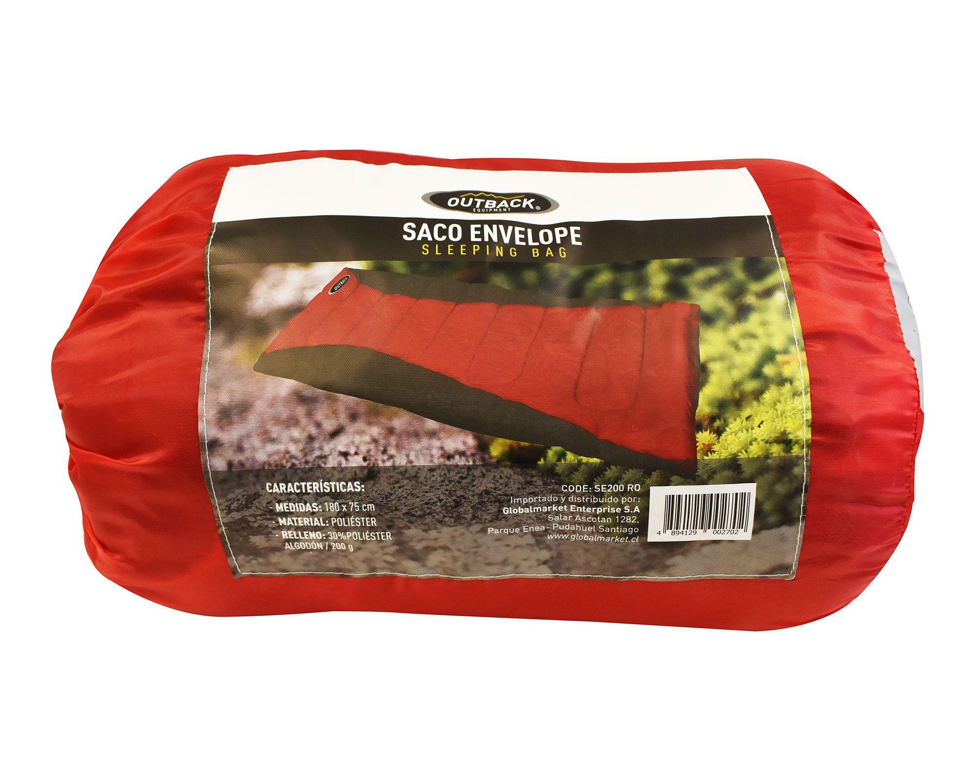 Saco dormir 0,85 kg 15/25°C Envelope rojo Outback-2