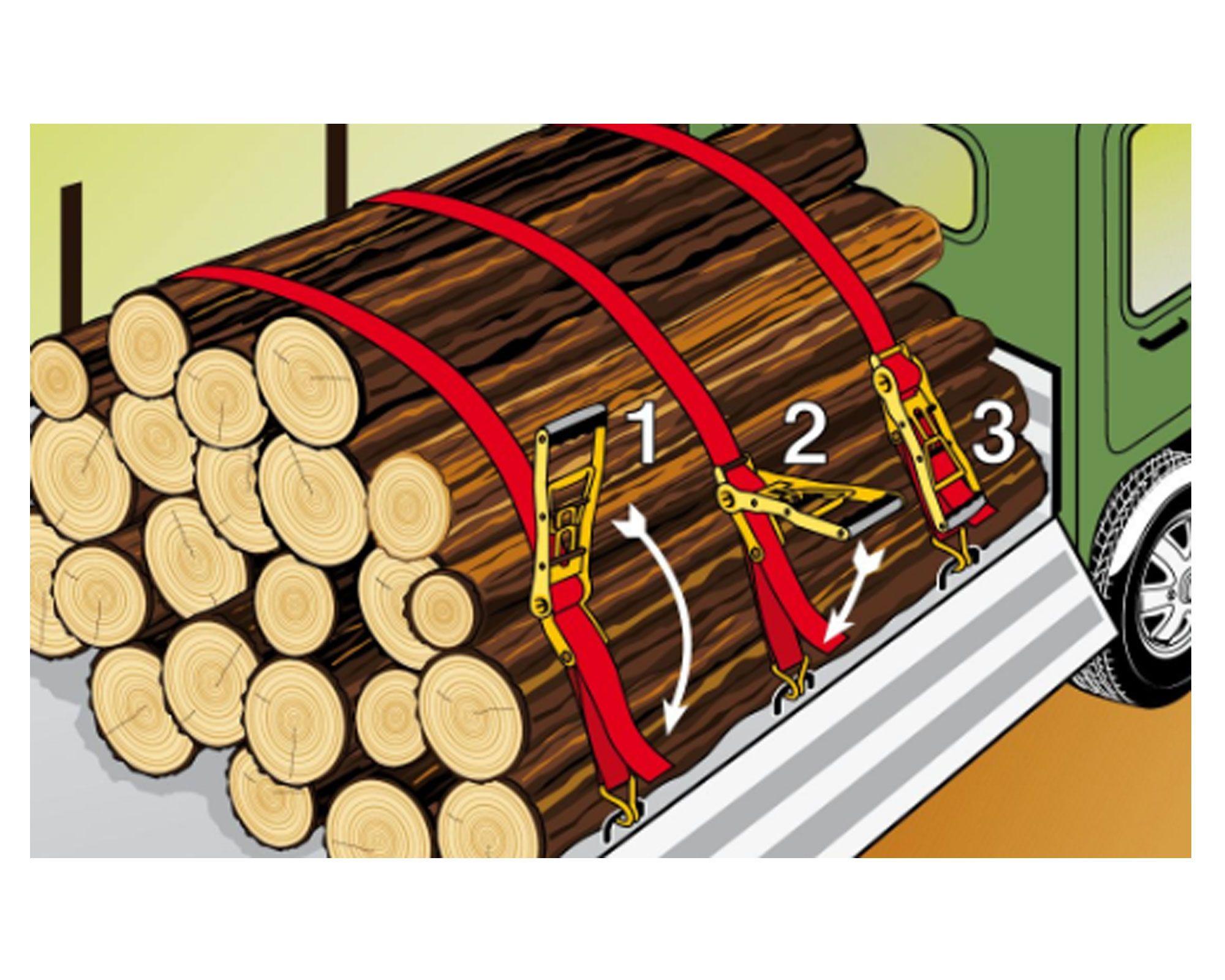 Correa carraca 6 m x 25 mm 2 ganchos KWB.-2