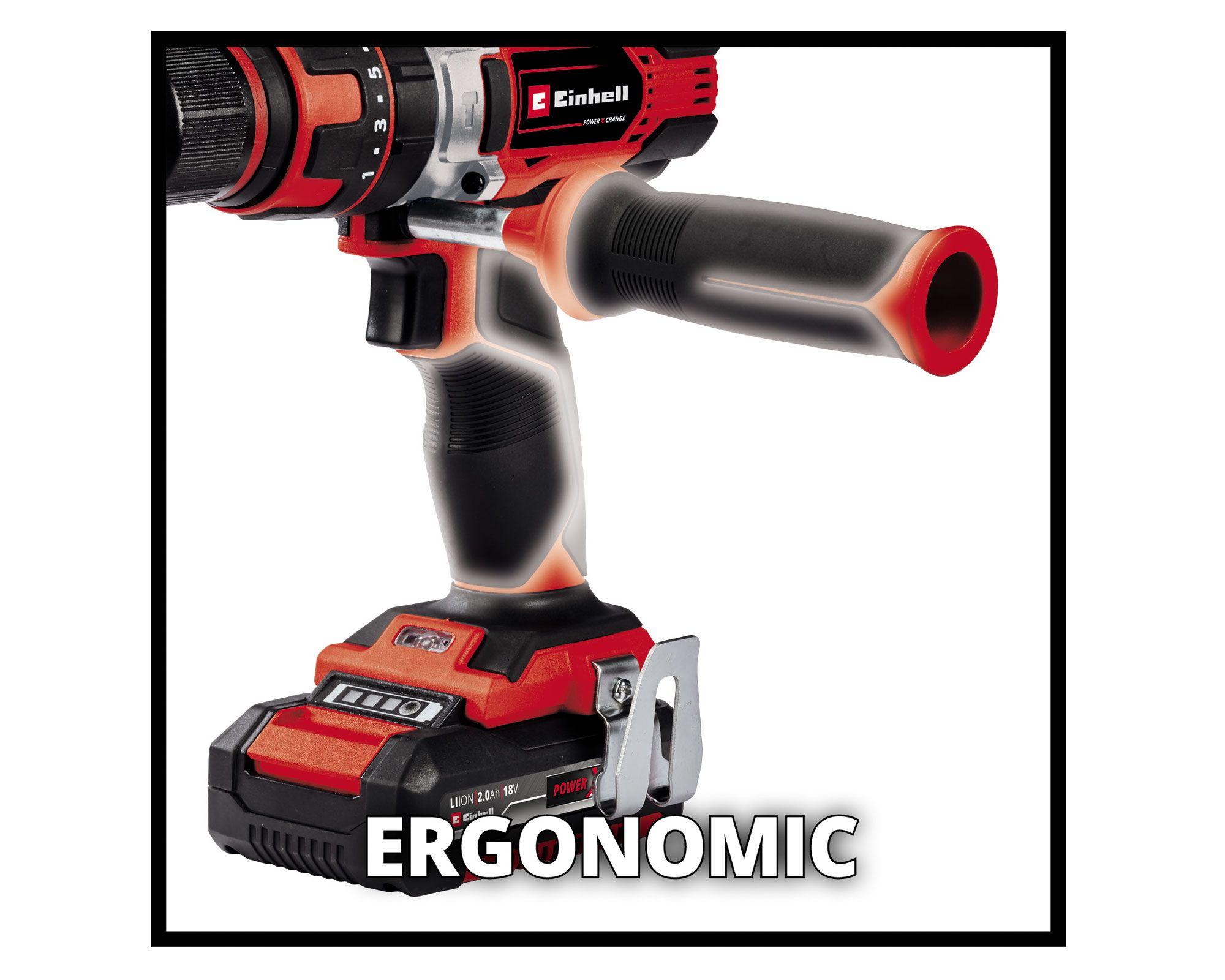 Taladro inalámbrico 18V 13mm TE-CD 18/48 LI-I + 2 baterías 2,0 Ah Einhell-2