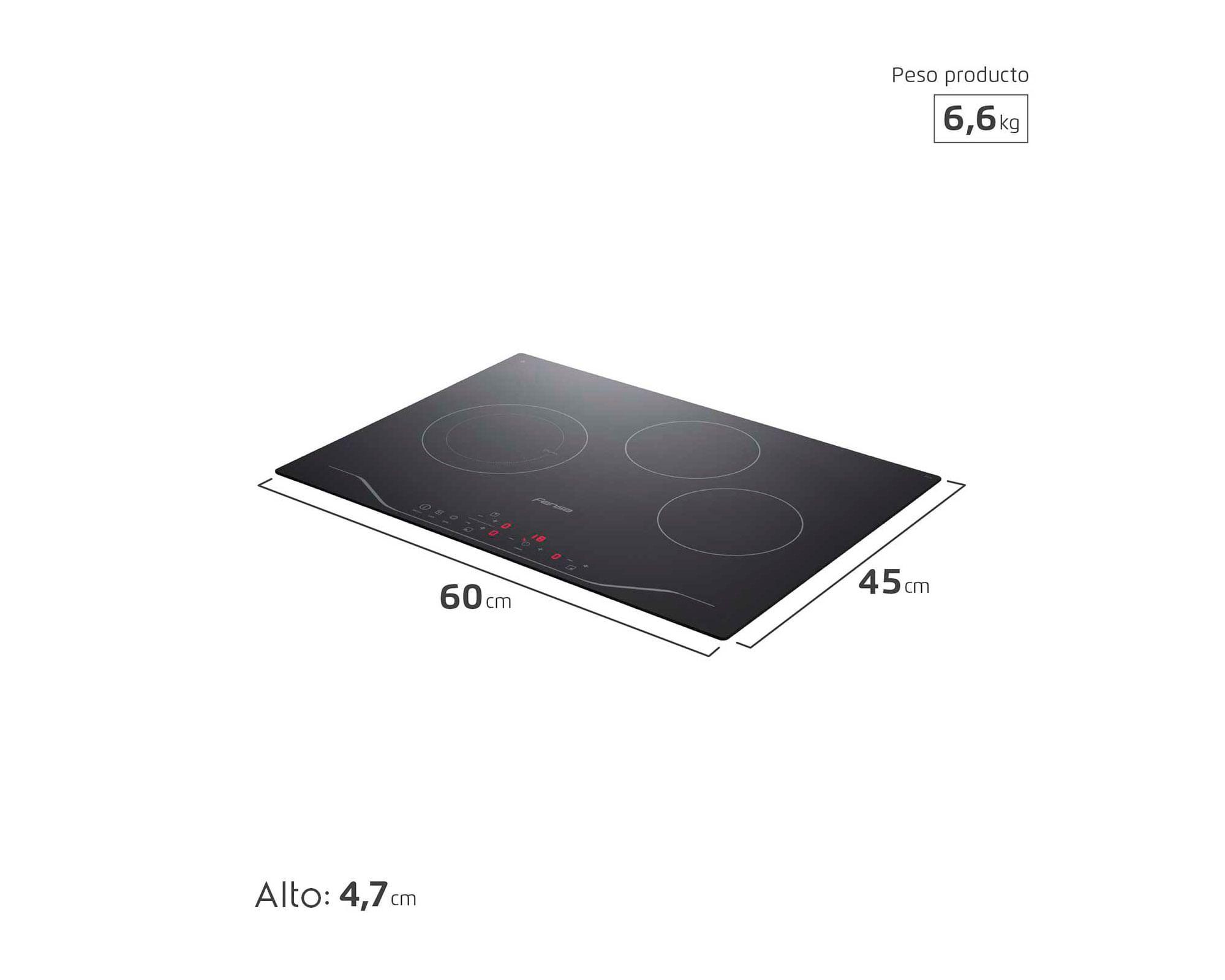 Encimera vitrocerámica 3 quemadores FEV 3T Fensa.-5