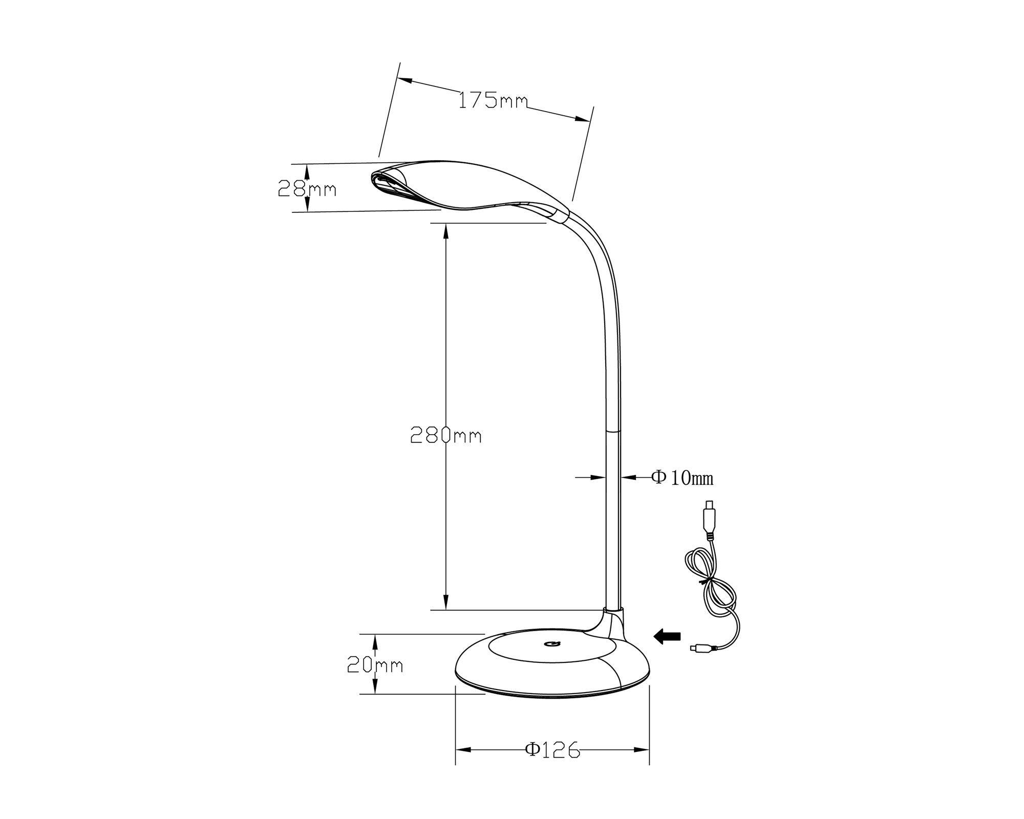 Lámpara escritorio LED Arian blanco Abitare-6