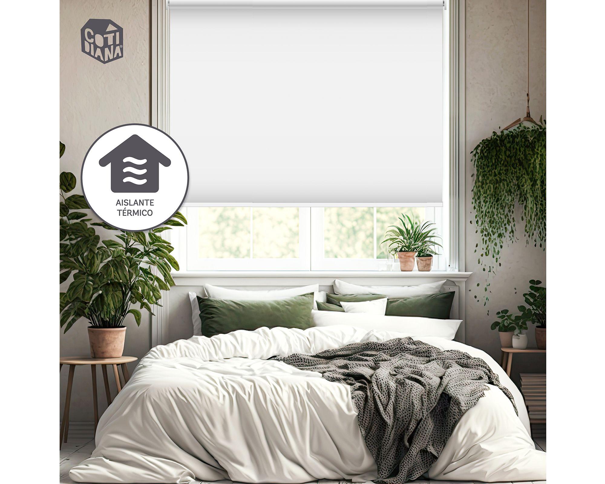 Cortina roller doble blackout 160x165 cm liso gris Cotidiana-5