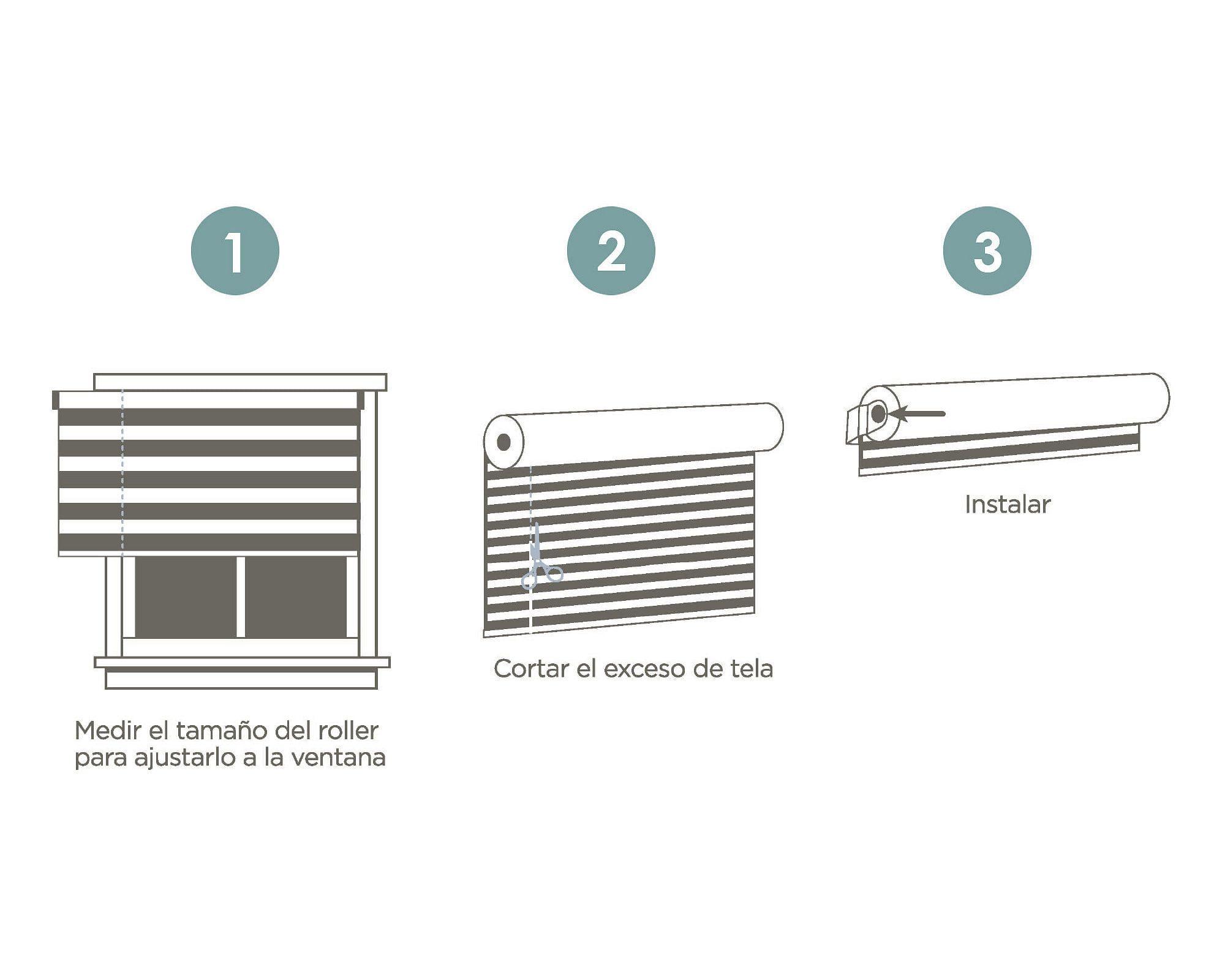 Cortina roller zebra 220x250 cm blanco Cotidiana-6