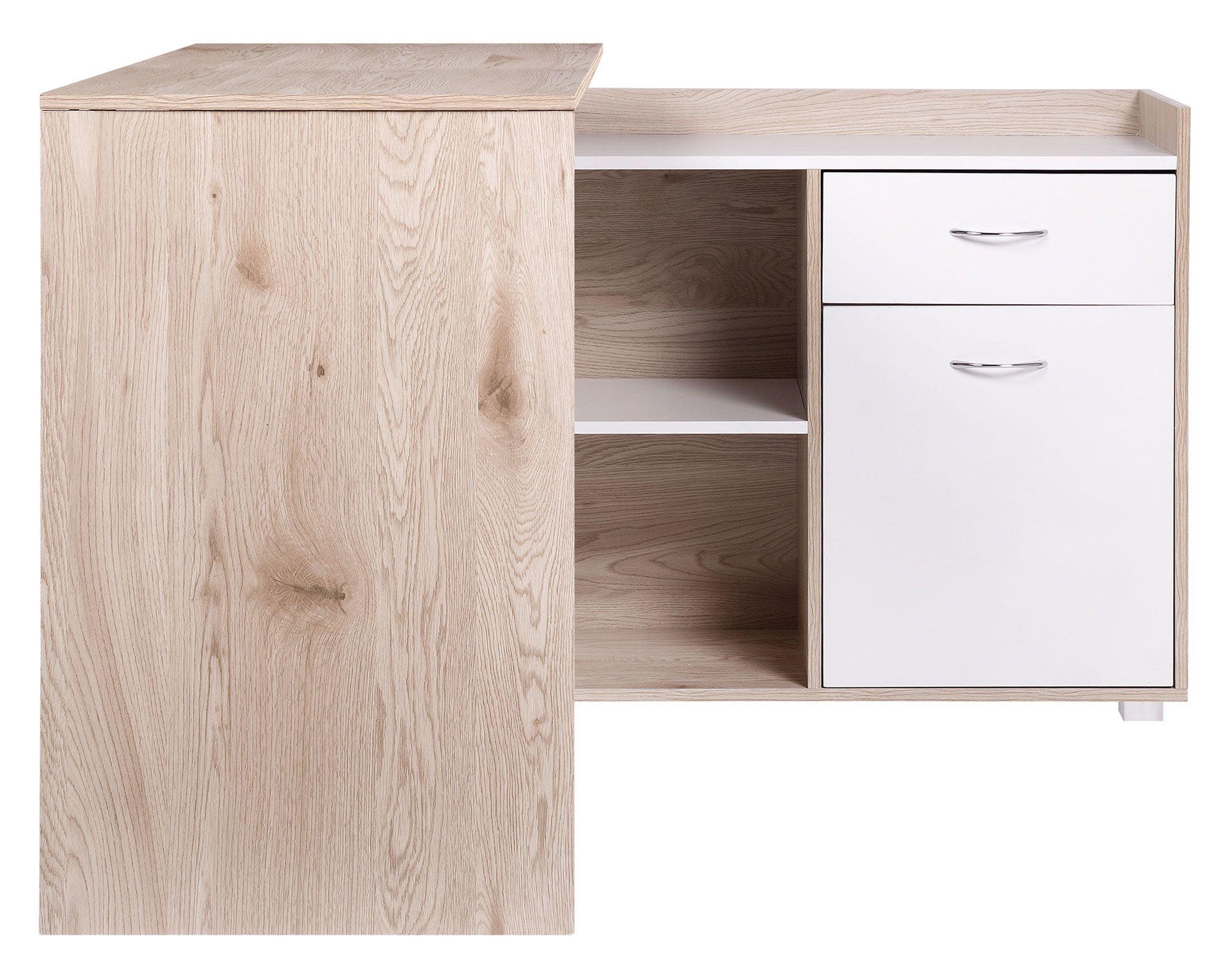 Escritorio esquinero natural/blanco M+Design-1
