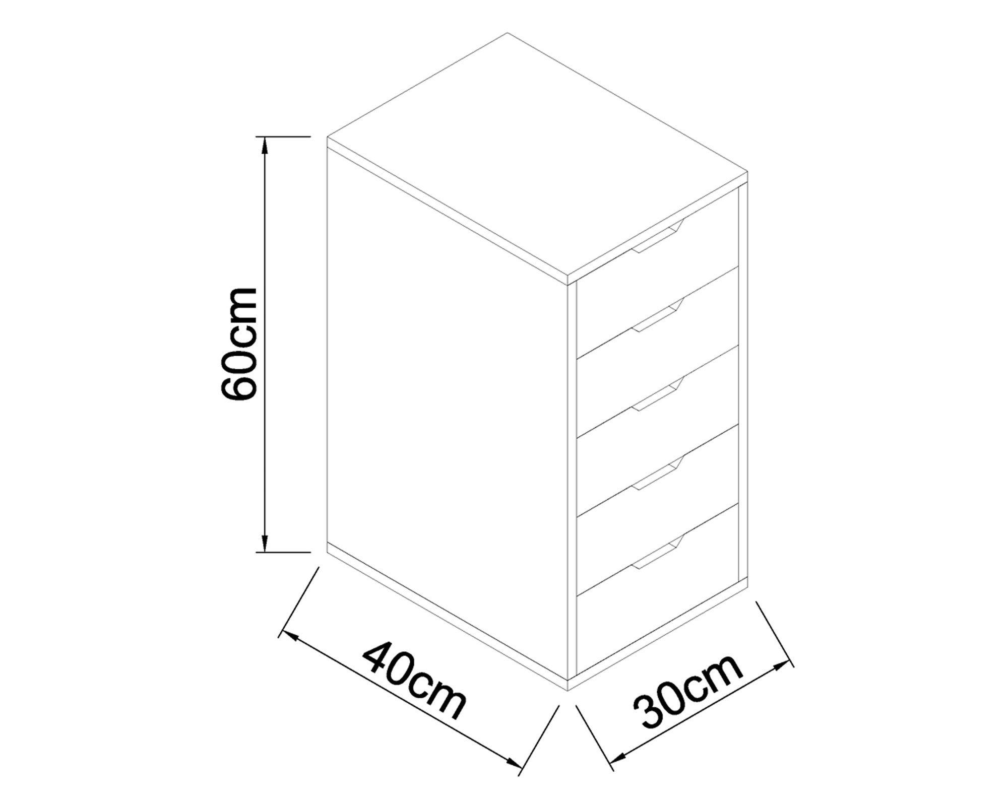 Cajonera 5 cajones blanco M+Design-4
