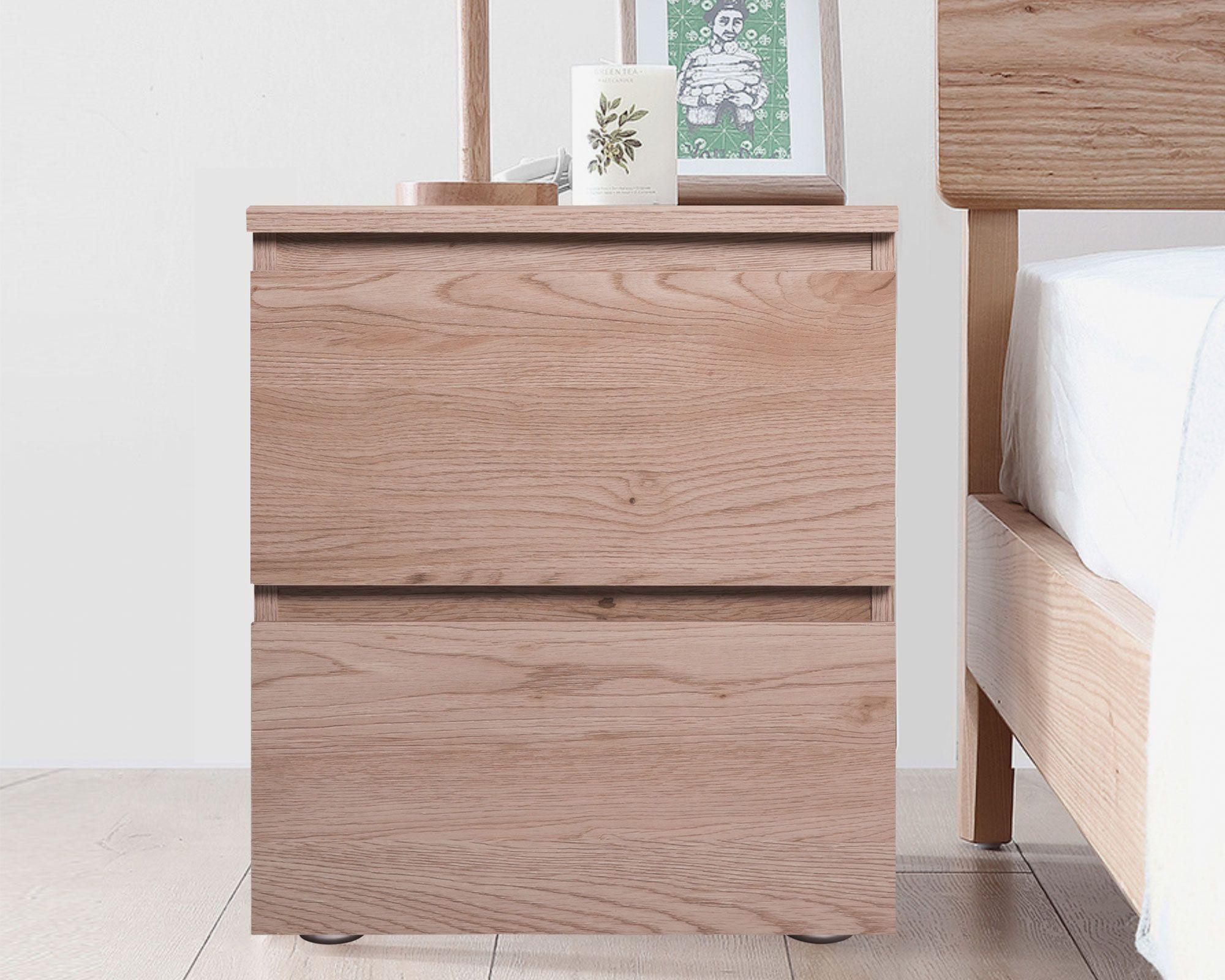 Velador 2 cajones Mallorca natural M+Design-3