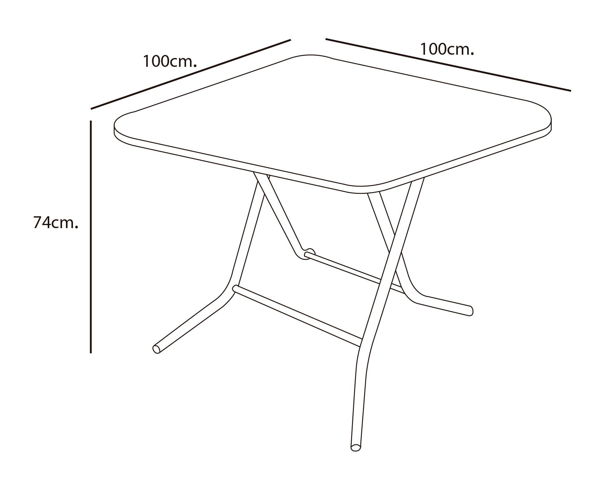 Mesa plegable cuadrada blanco M+Design-4