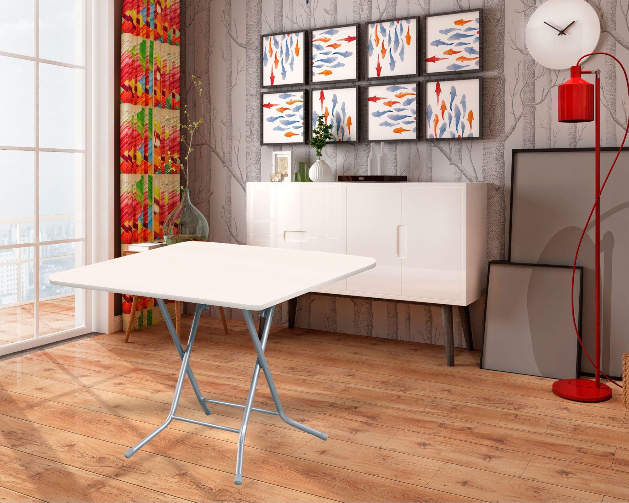 Mesa plegable cuadrada blanco M+Design-3