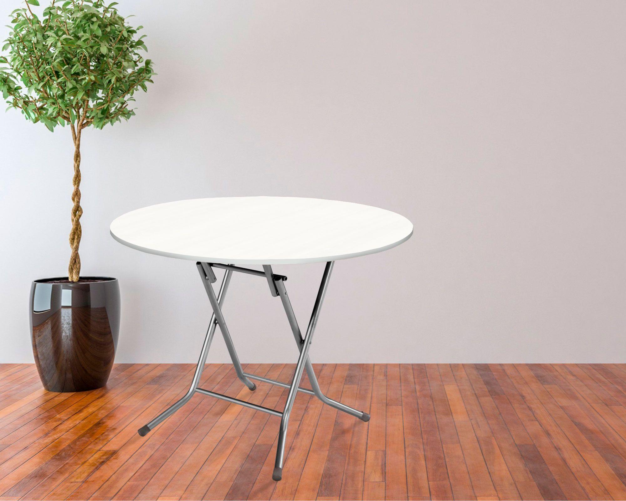 Mesa plegable redonda blanco M+Design-2