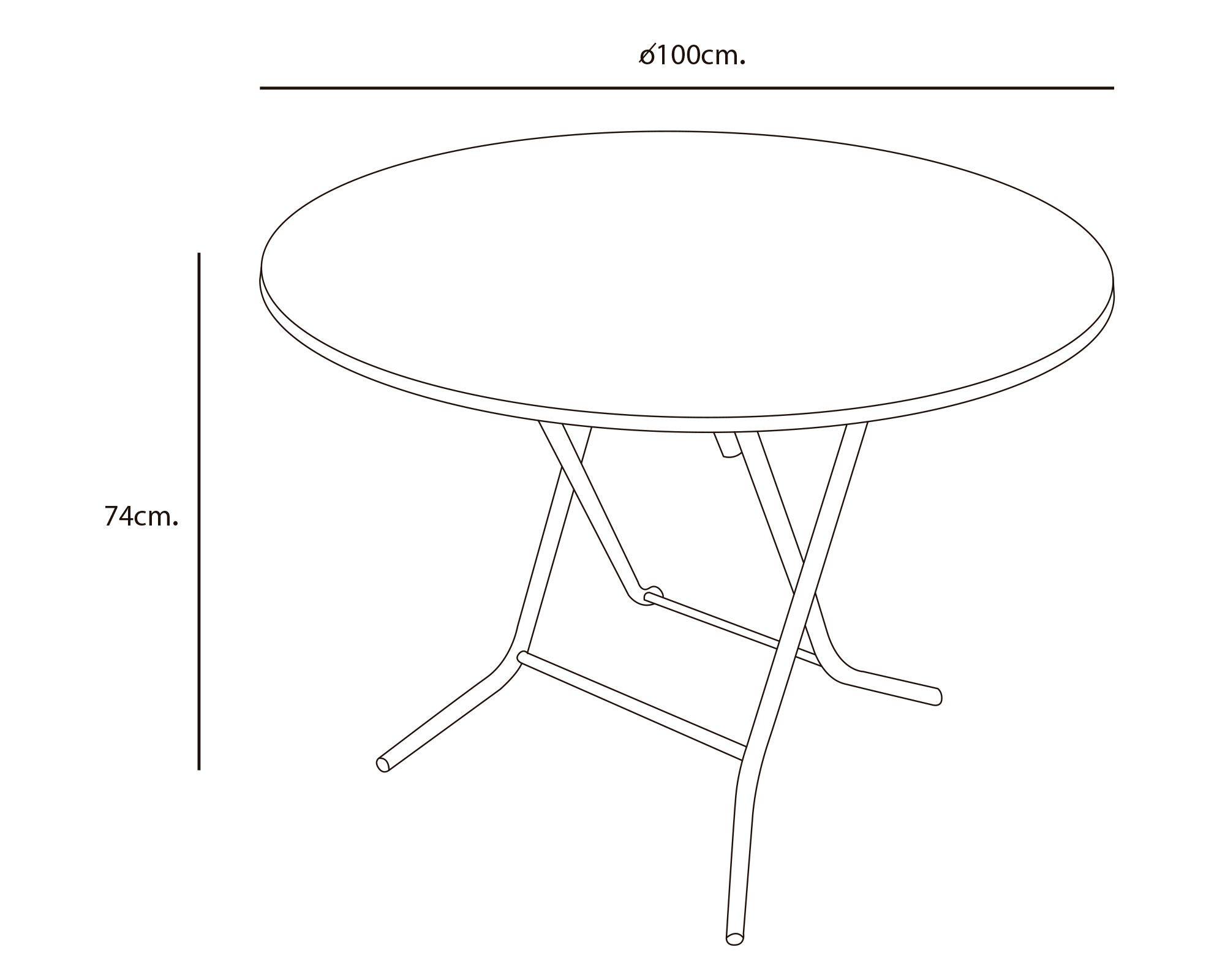 Mesa plegable redonda blanco M+Design-3