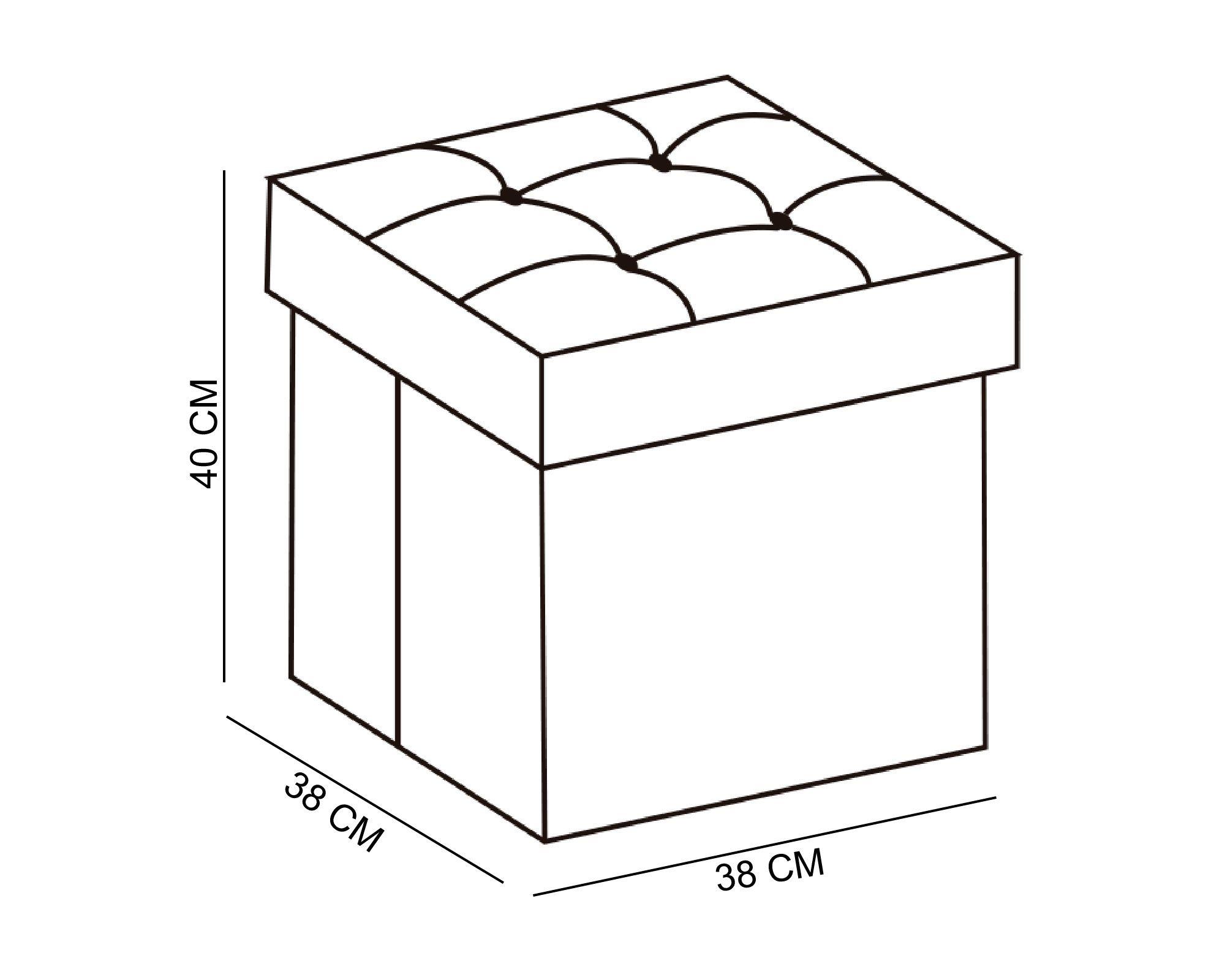 Pouf plegable Capitone beige M+Design-4
