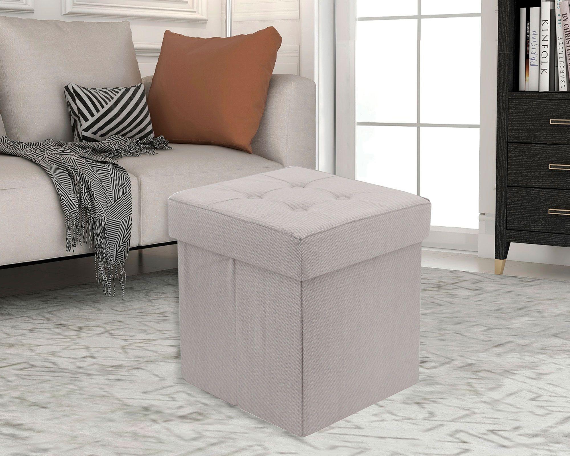 Pouf plegable Capitone beige M+Design-3