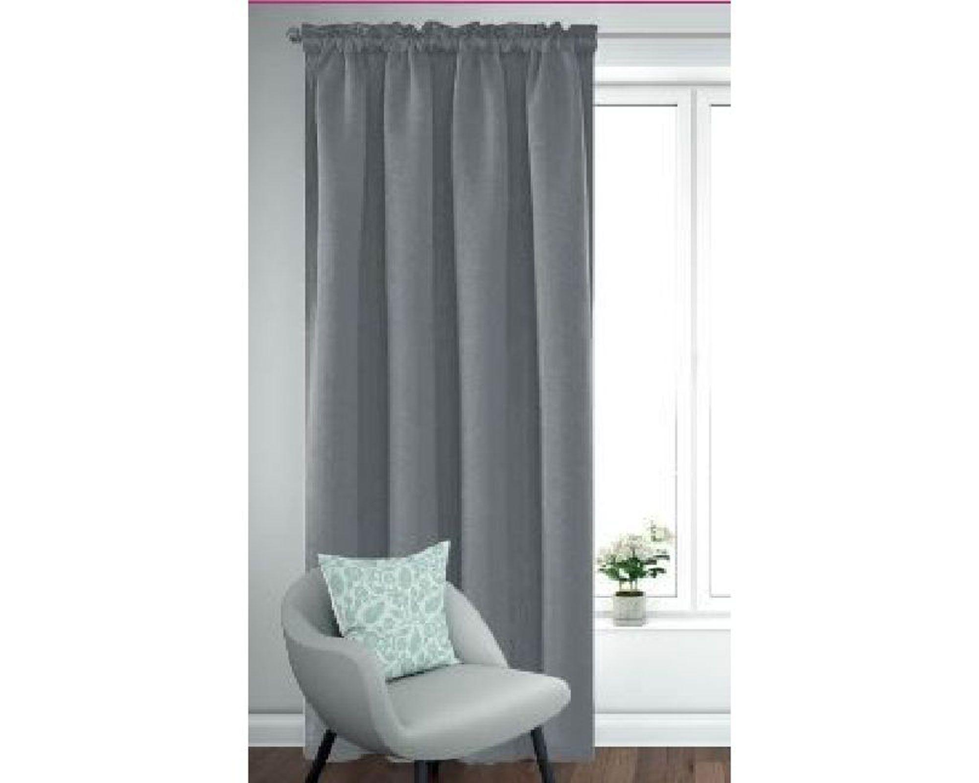 Cortina 140x230 cm Lino gris plata Cotidiana.-0