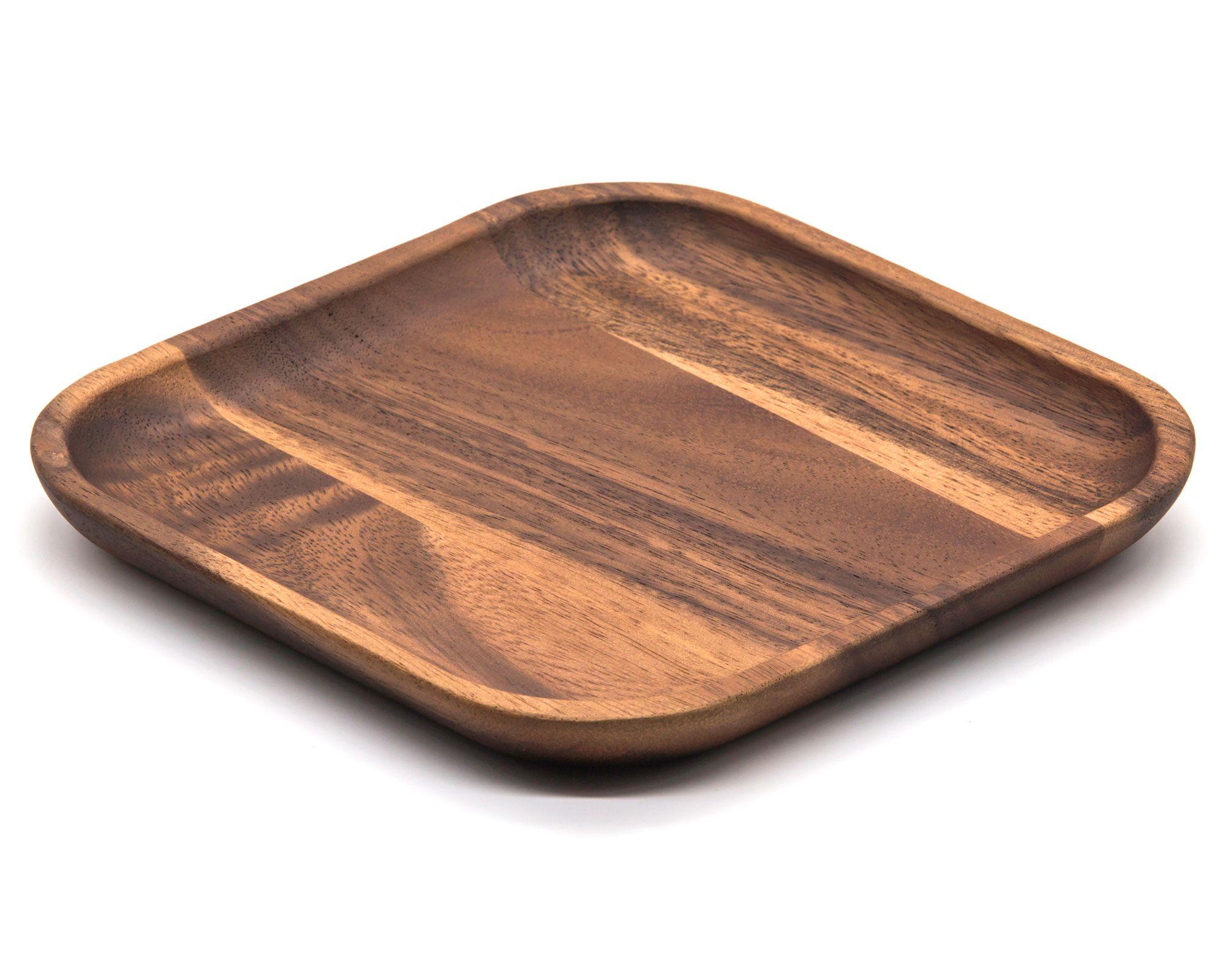 Plato 20 cm Cuadrado Acacia Cotidiana-0