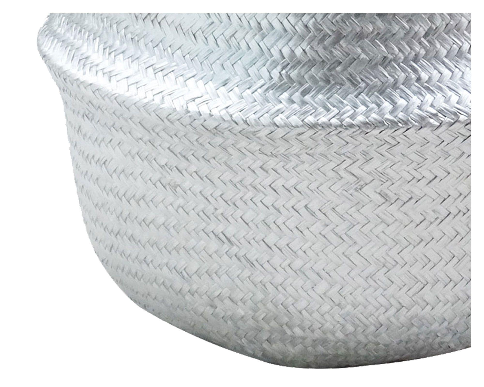 Canasto 35 cm fibra natural plateado Cotidiana-2