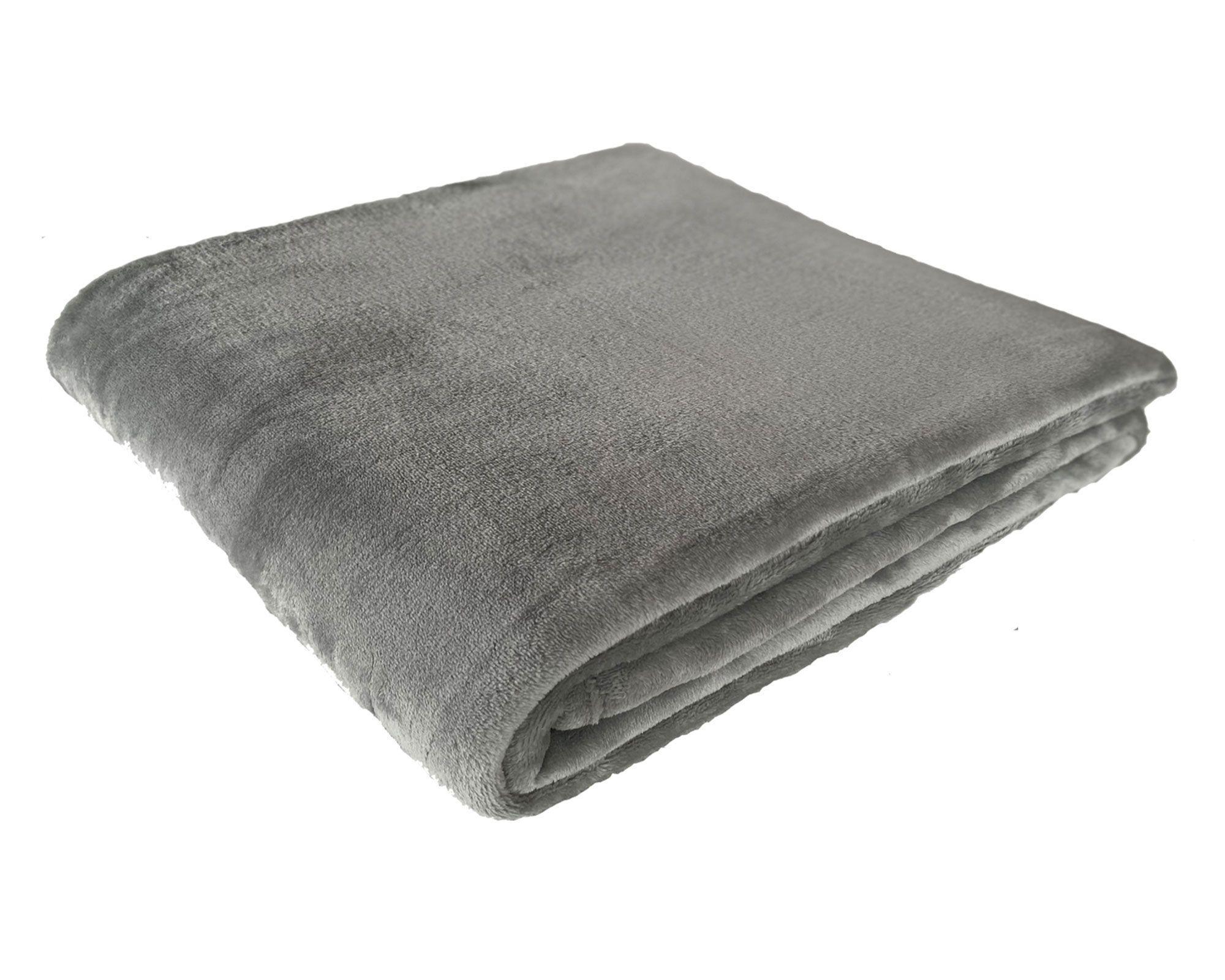 Frazada flannel 1,5 plazas gris Cotidiana-1