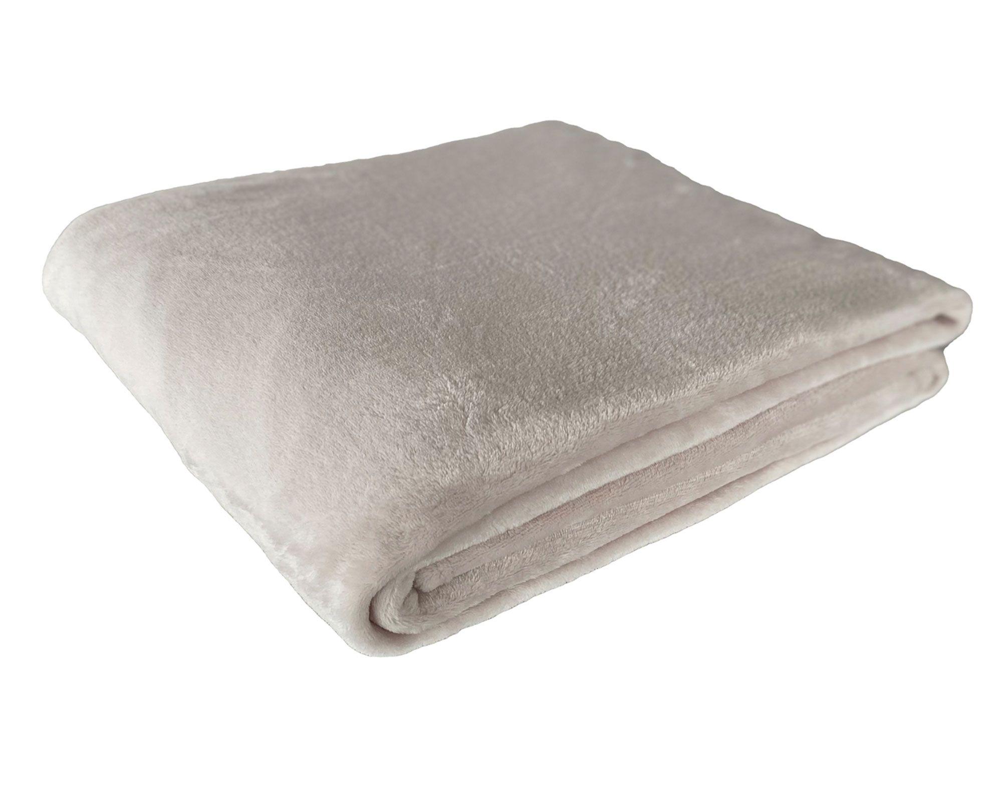 Frazada flannel 1,5 plazas ecru Cotidiana-1