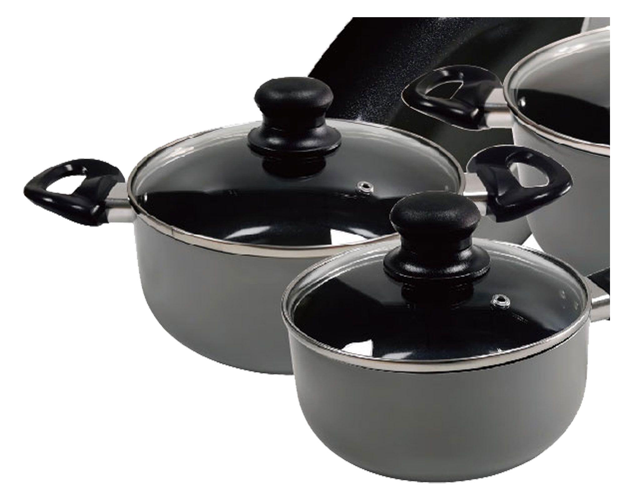 Batería cocina gris oscuro 7 piezas Cotidiana-1