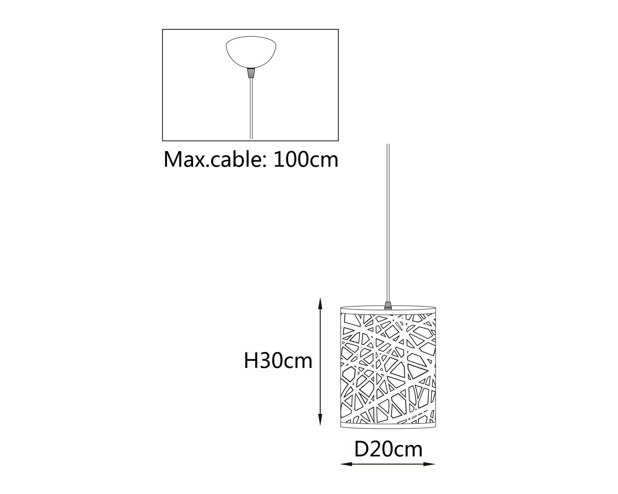 Lámpara colgar 1L E27 Tramas 2.0 Abitare-6