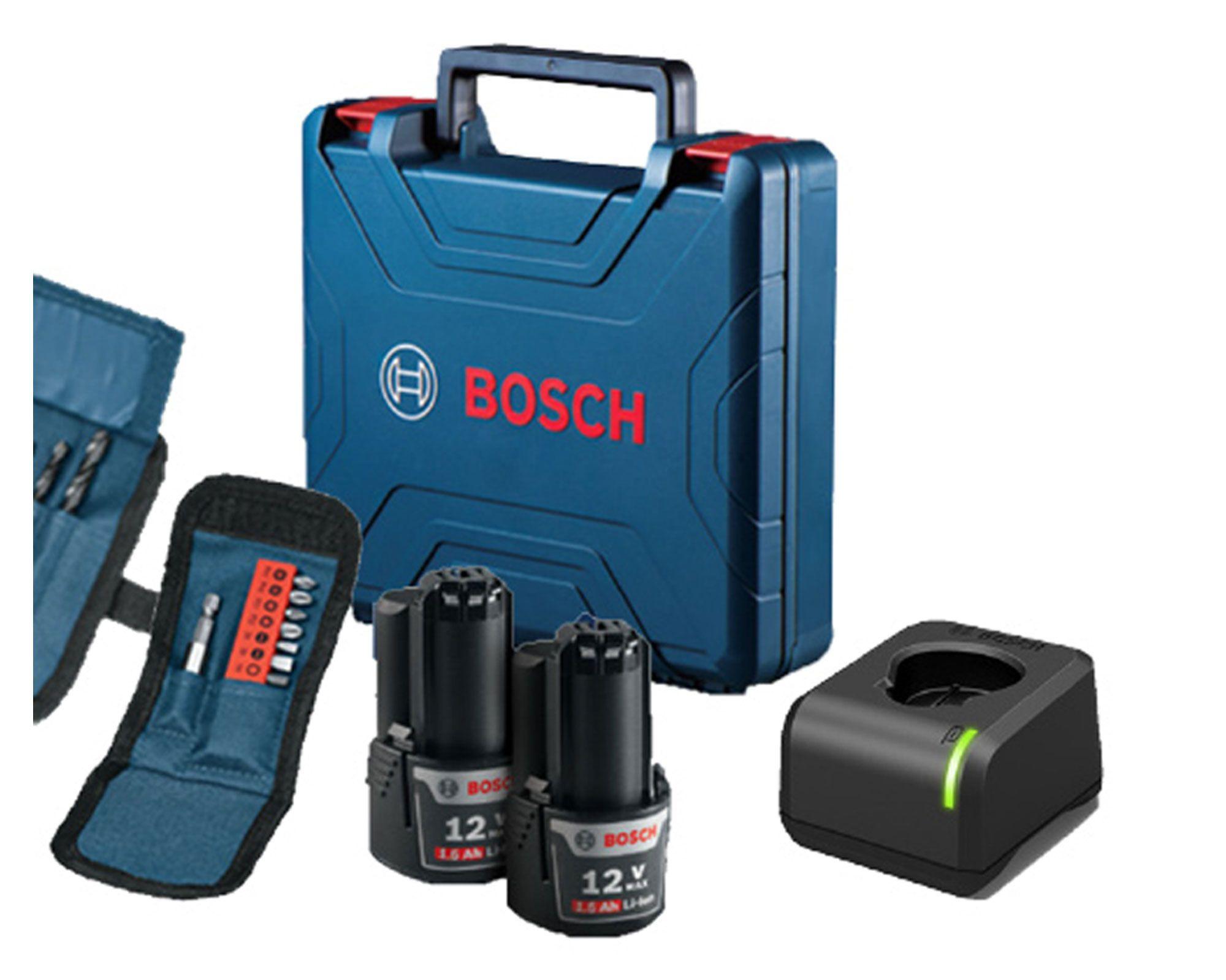 Taladro atornillador inalámbrico 12V 10mm GSR 120 LI + 2 baterías + 21 accesorios Bosch-2