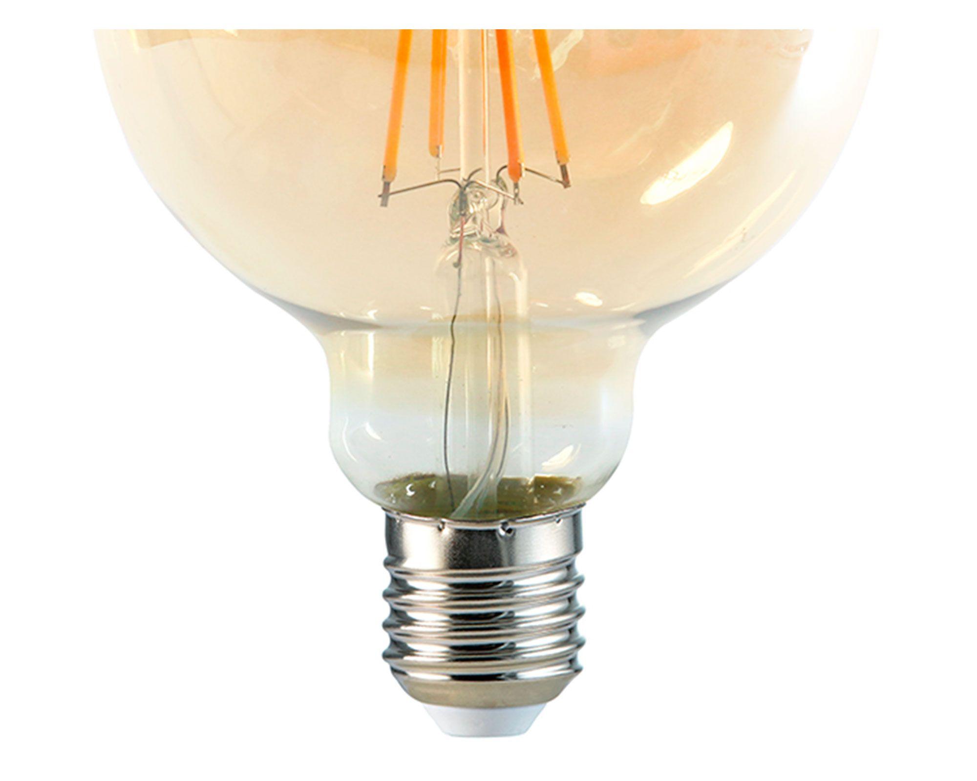 Ampolleta LED 6W E27 luz amarilla G95 Megabright-2