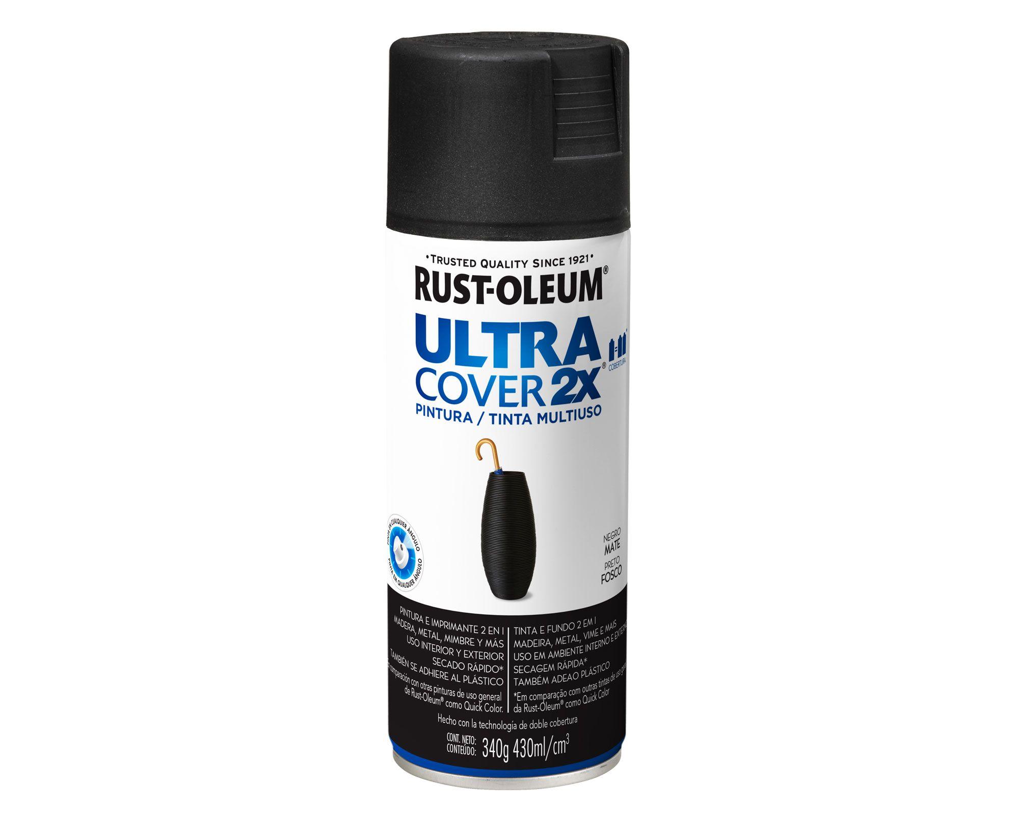 Pintura spray 340 gr Ultra Cover 2X negro mate Rust-Oleum-0