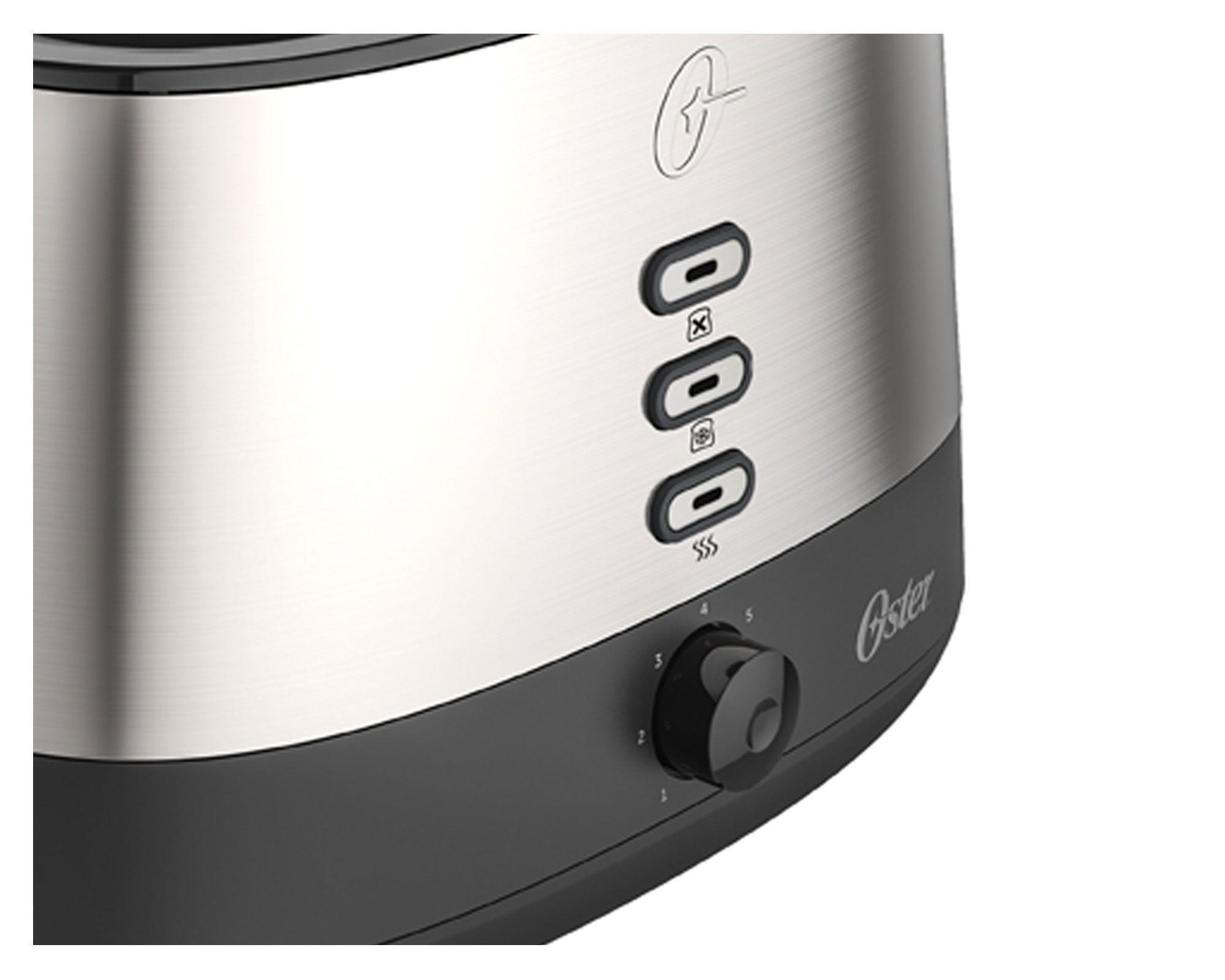 Tostador 2 rebanadas 800W R500 inox/negro Oster-1