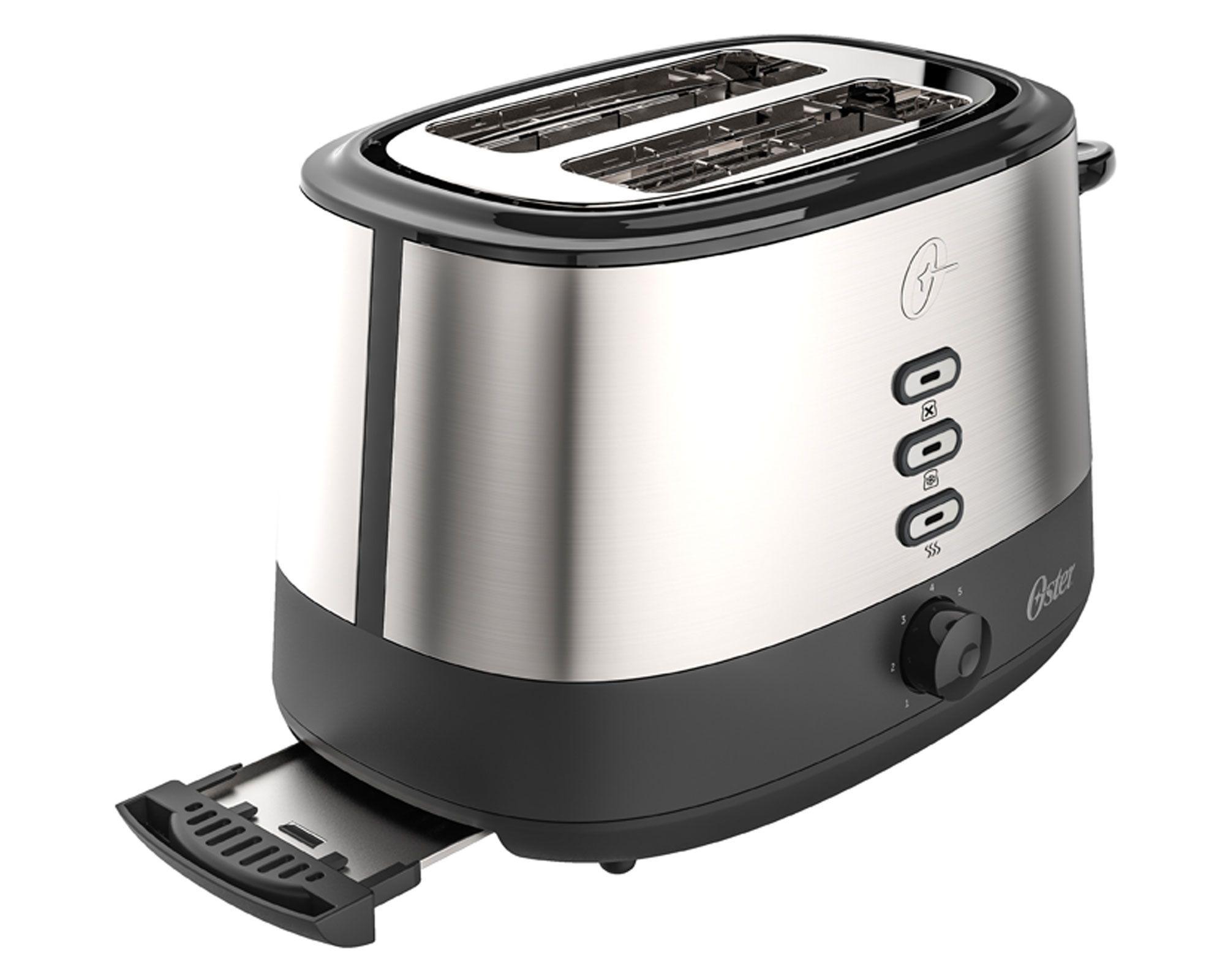 Tostador 2 rebanadas 800W R500 inox/negro Oster-0
