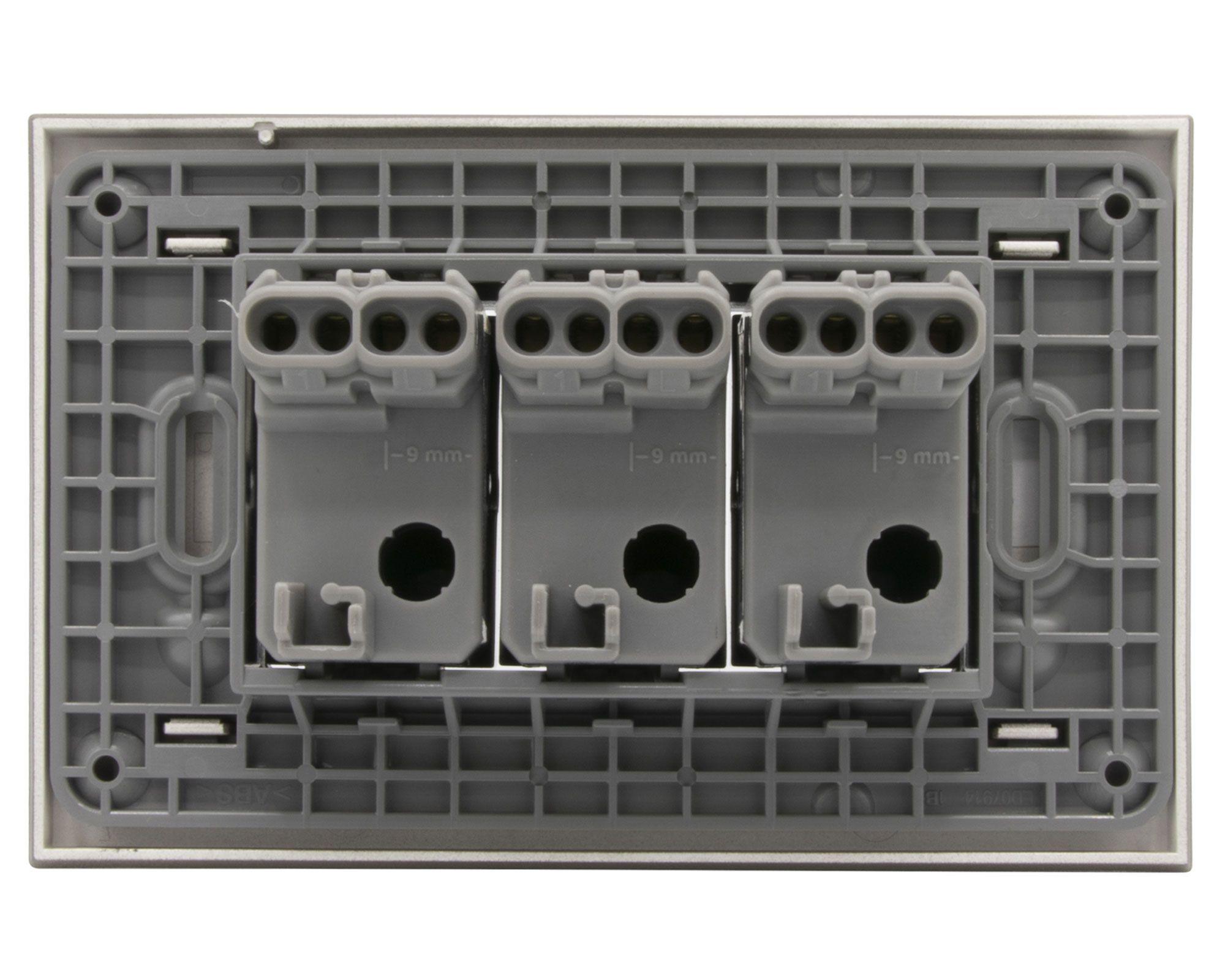Placa armada interruptor triple 10A Nóbile café Bticino-1