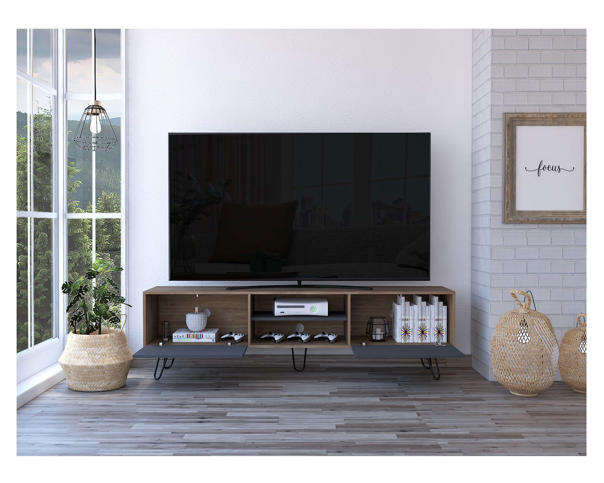 Rack TV 70'' Vassel miel/plomo TuHome-5