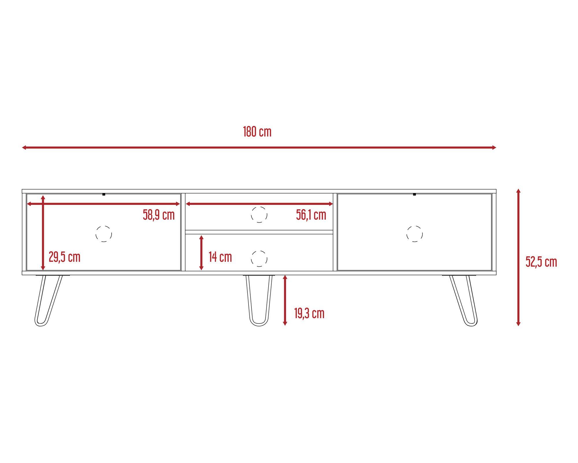 Rack TV 70'' Vassel miel/plomo TuHome-7