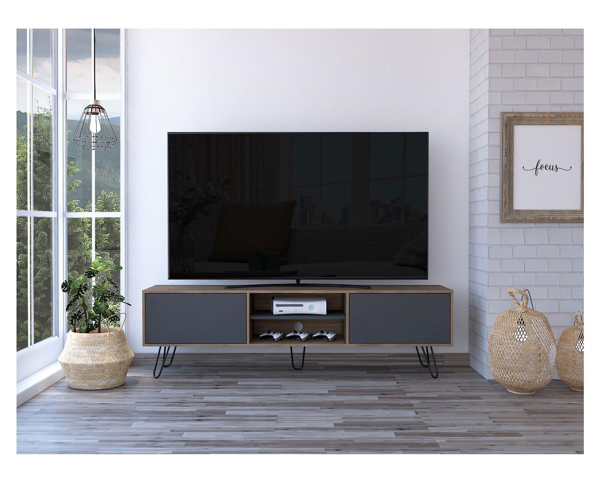 Rack TV 70'' Vassel miel/plomo TuHome-4