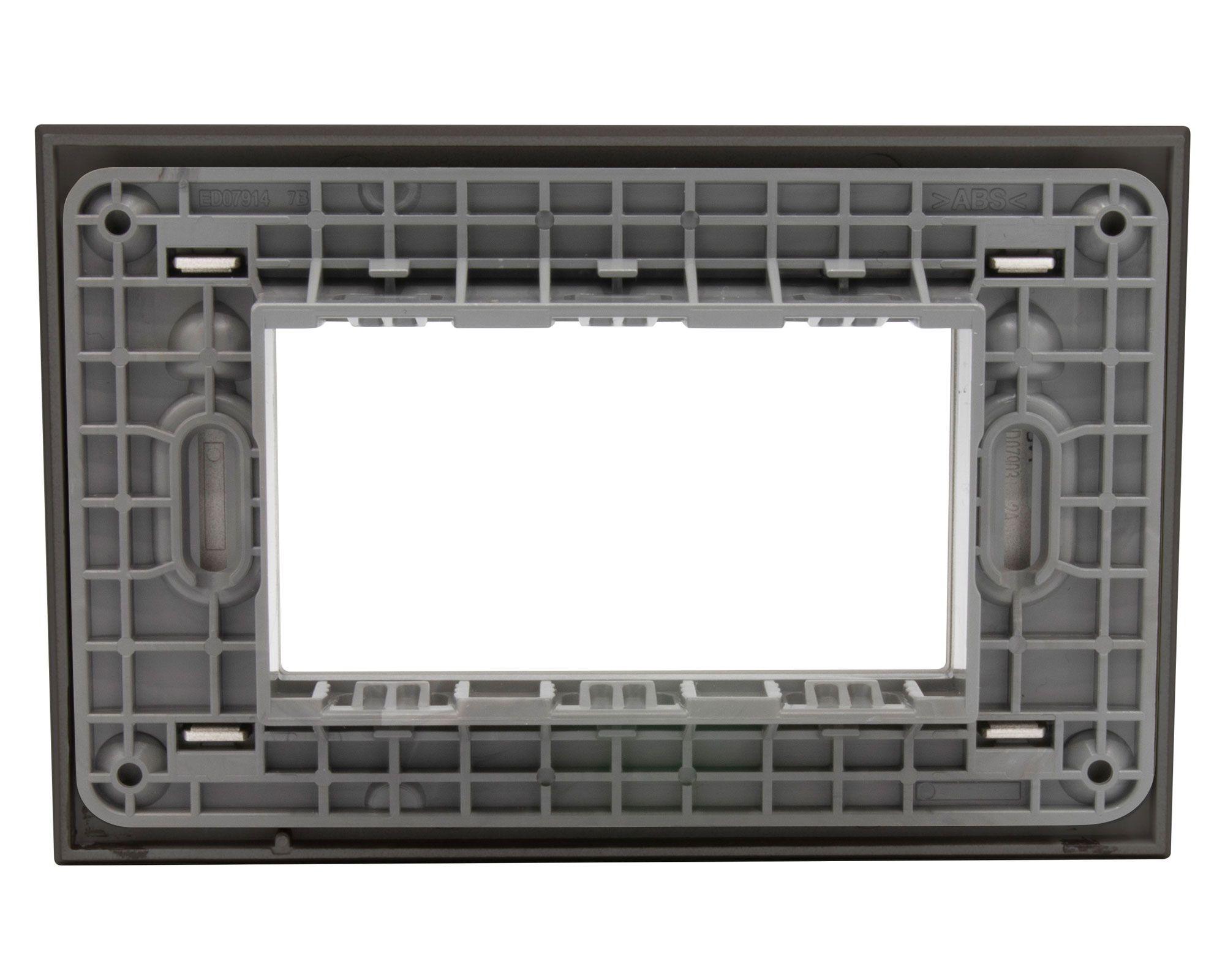 Placa 3 módulos + soporte Nobile negro Bticino-3