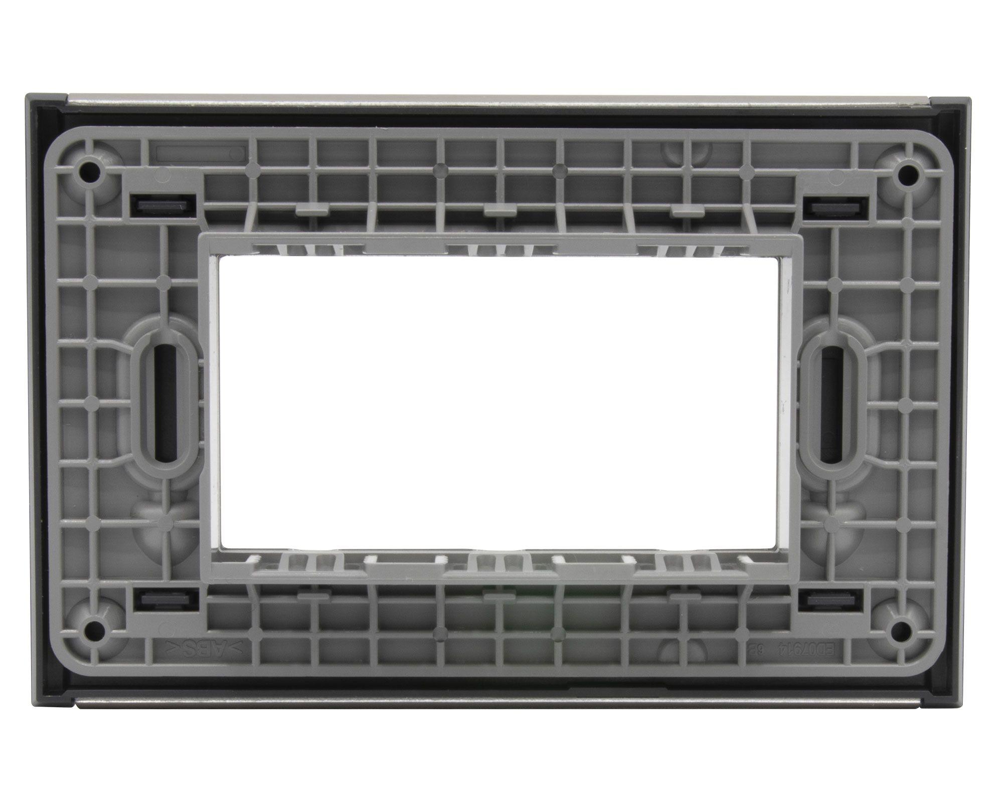 Placa 3 módulos + soporte Nobile titanio Bticino-3