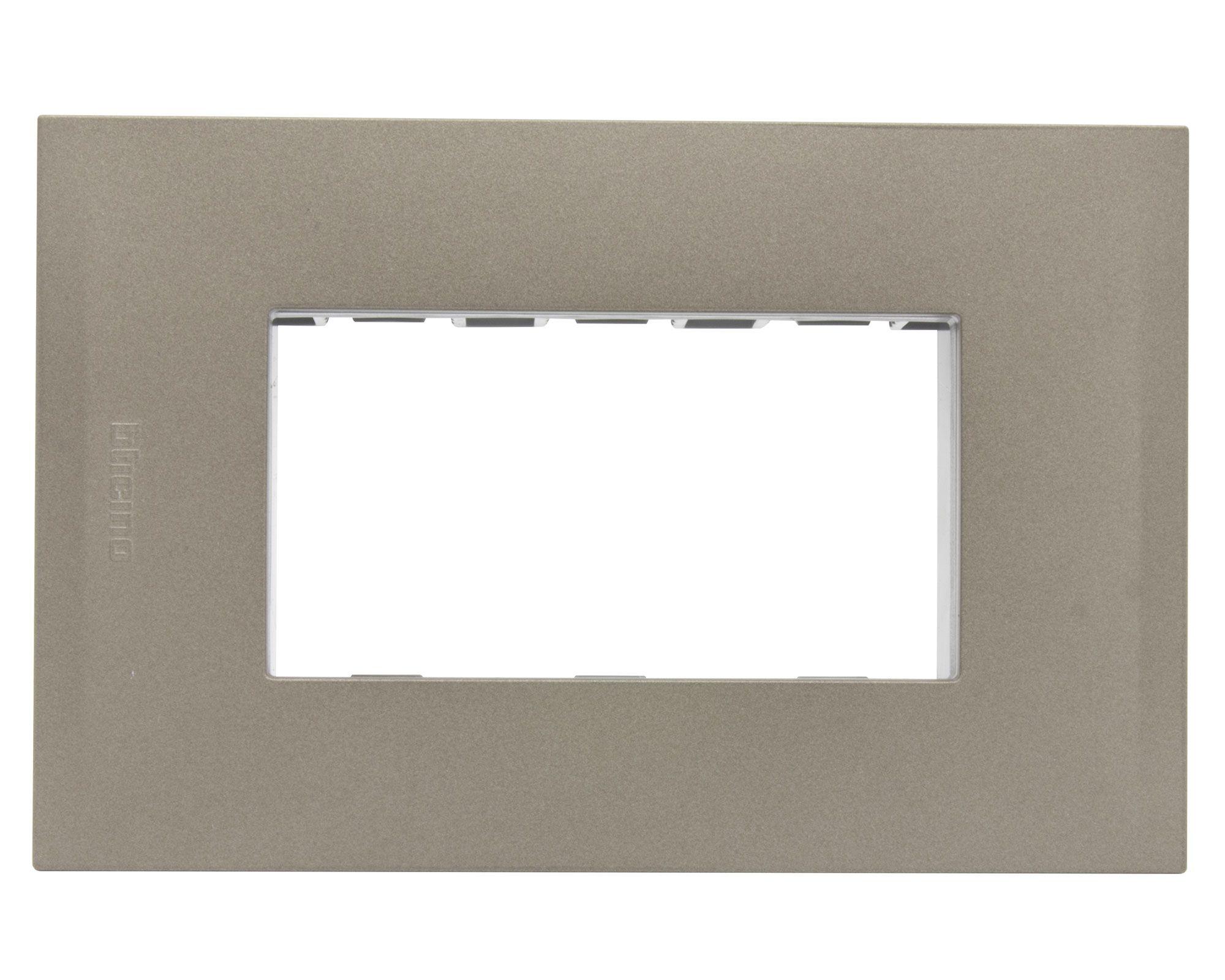 Placa 3 módulos + soporte Nobile terra Bticino-0