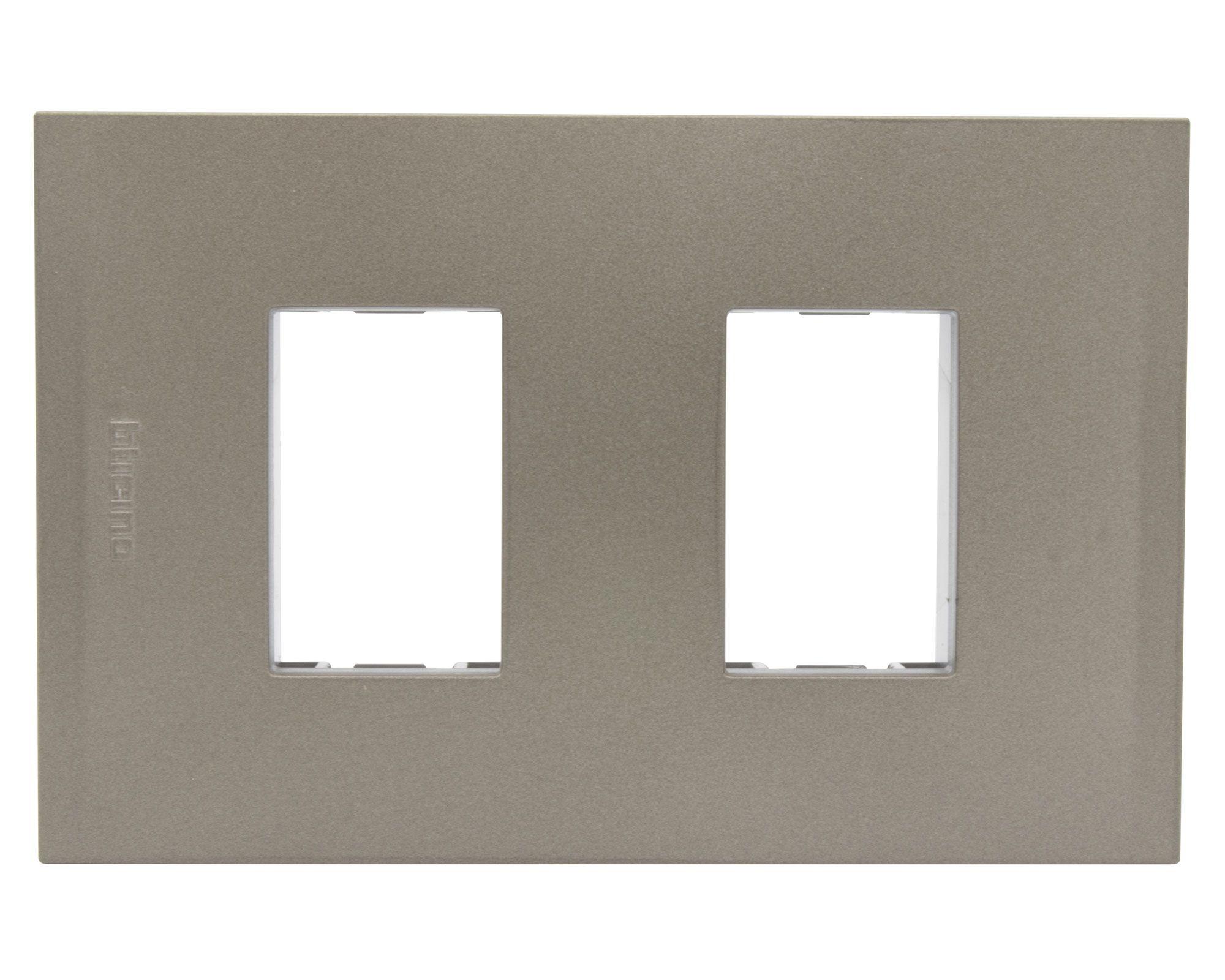 Placa 2 módulos + soporte Nobile terra Bticino-0