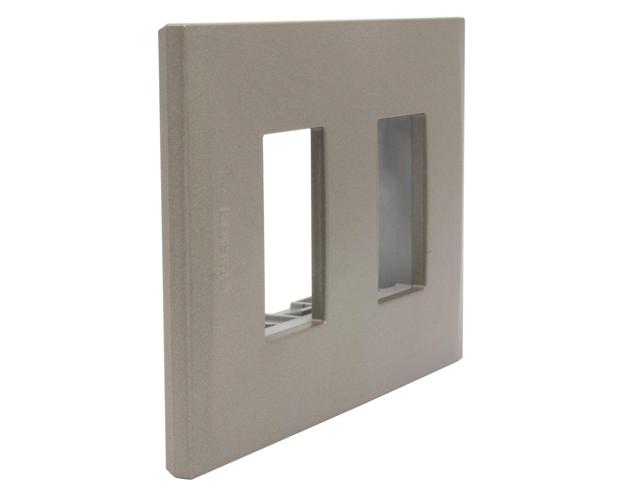 Placa 2 módulos + soporte Nobile terra Bticino-1