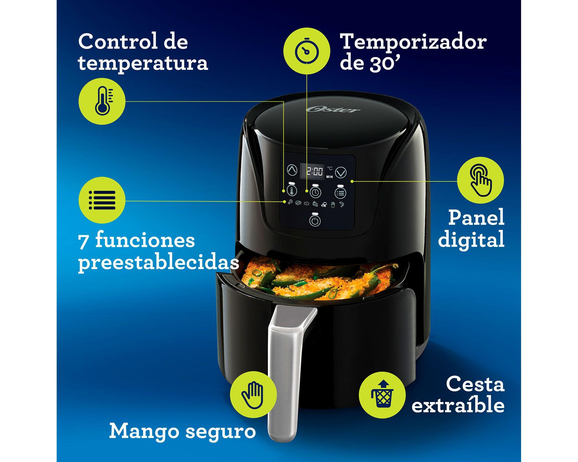 Freidora de aire 1,8 litros CKSTAF18D negro/inox Oster-6