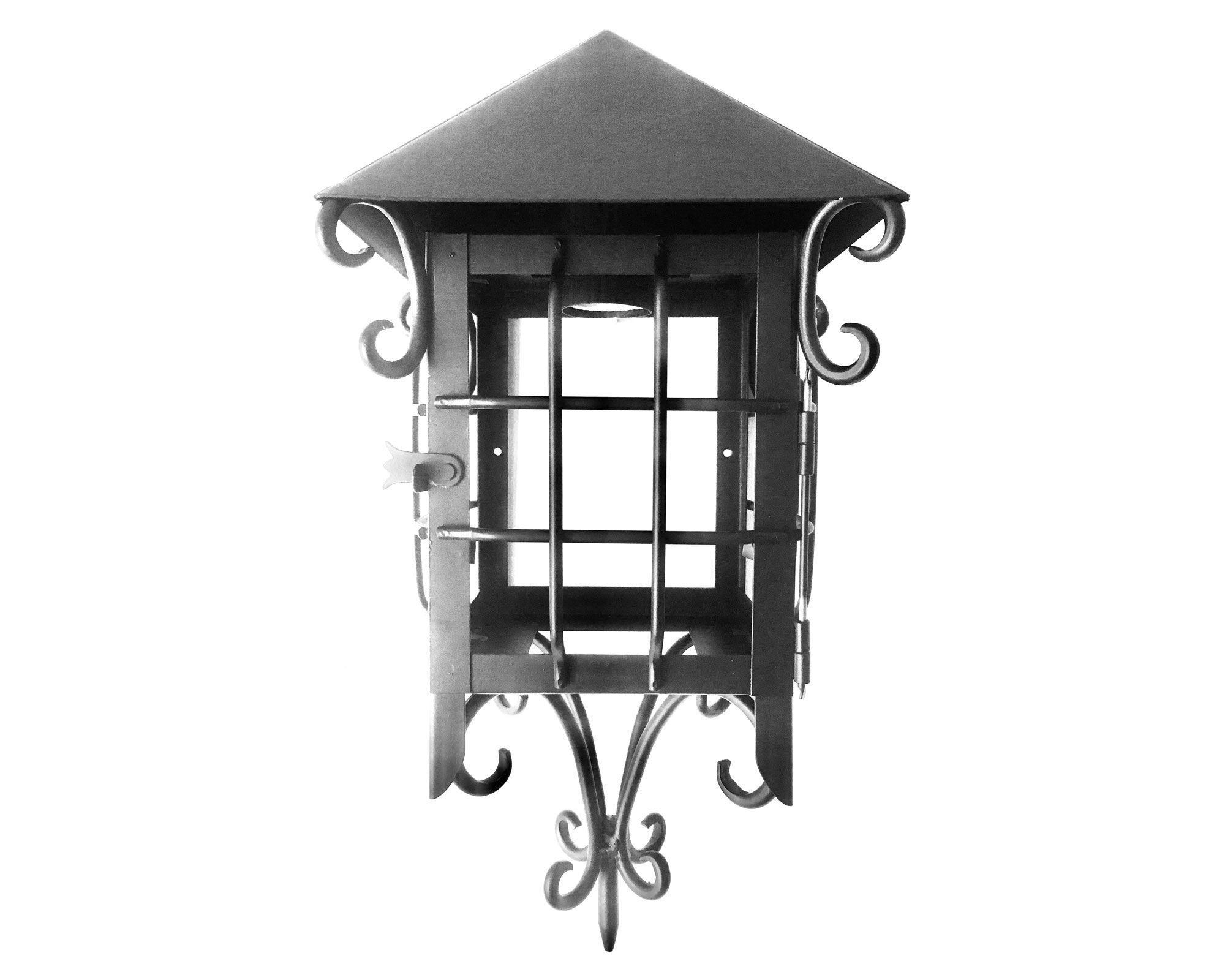 Farol 1L E27 Colonial mural negro mate Euro.-0