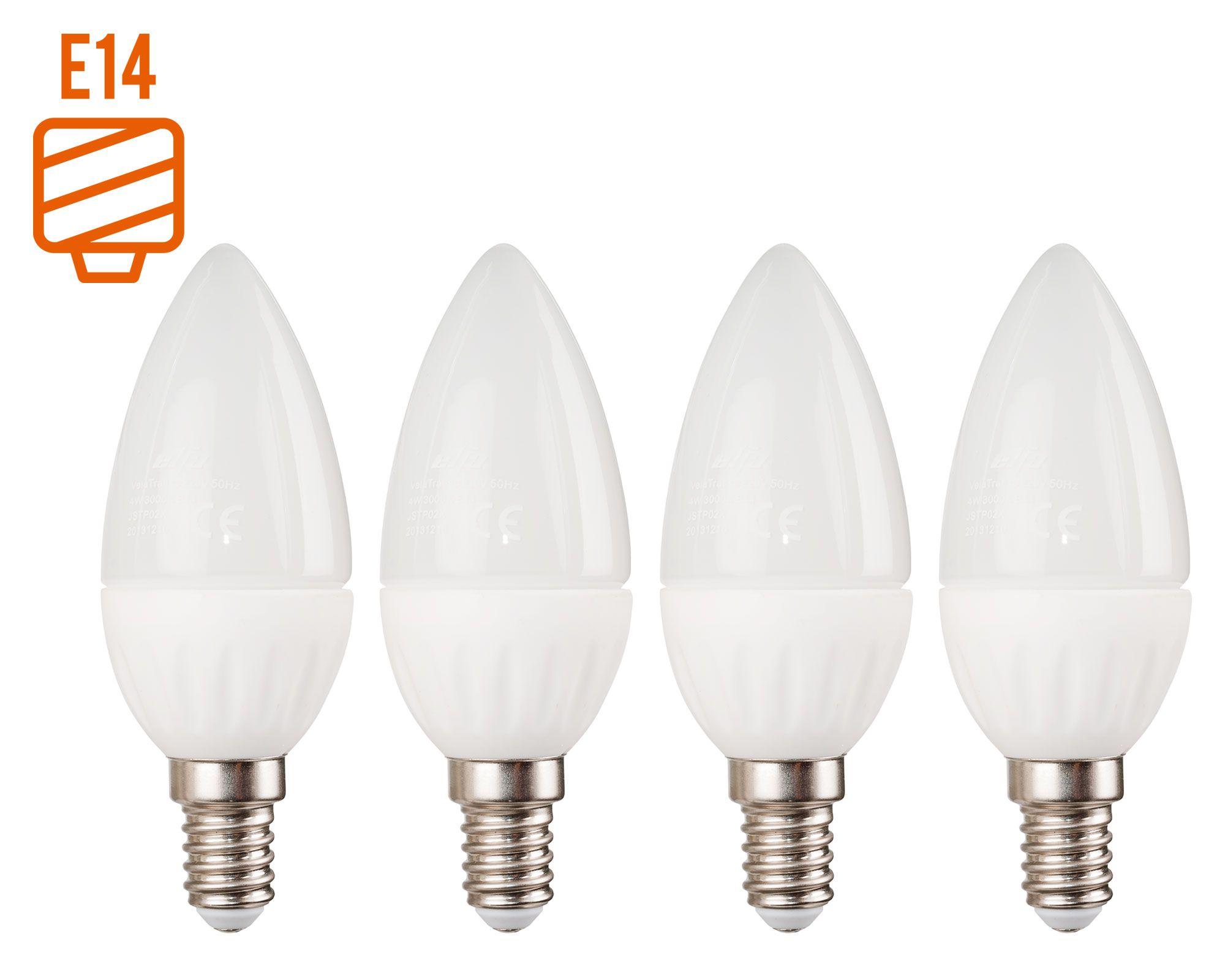 Ampolleta LED 60W E14 luz día 4 unidades Elfa.-0