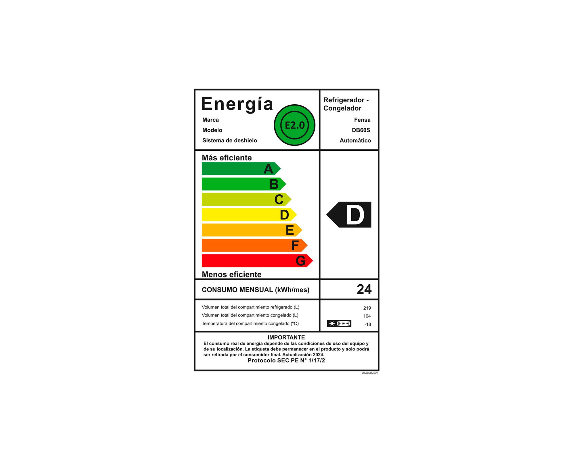 Refrigerador no frost 322 litros DB60S inox Fensa-8