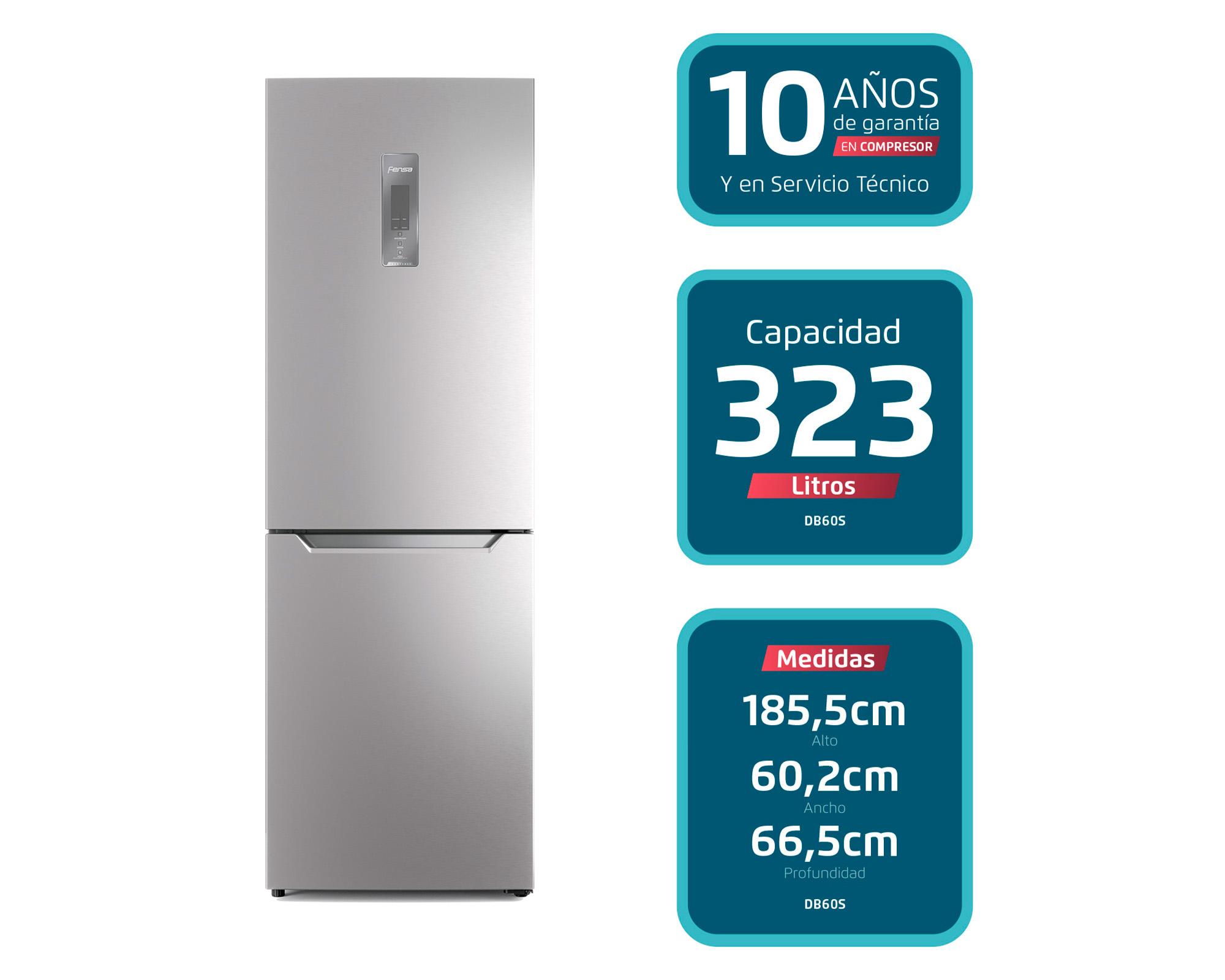 Refrigerador no frost 322 litros DB60S inox Fensa-1