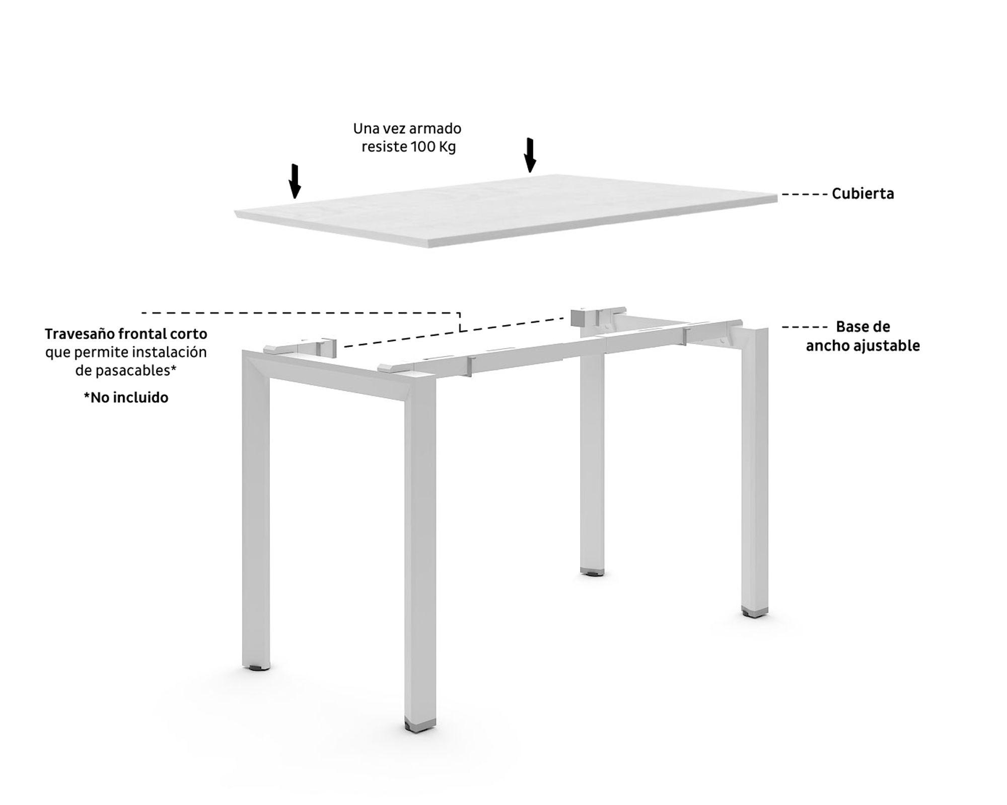 Escritorio 200 cm Neo wengue/gris Form Office-1