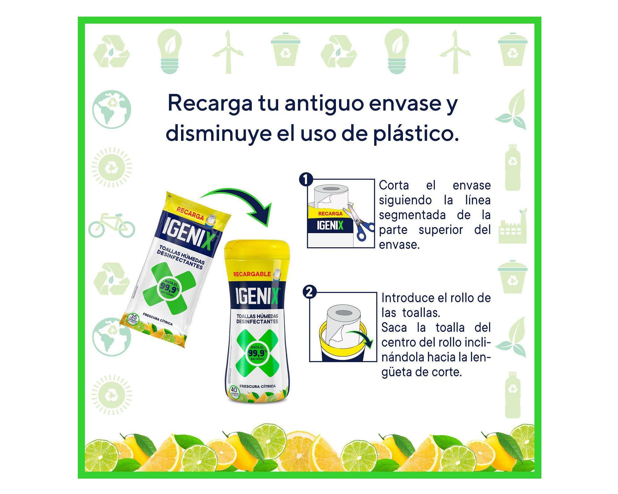 Toallas desinfectantes frescura cítrica 40 unidades Igenix-1